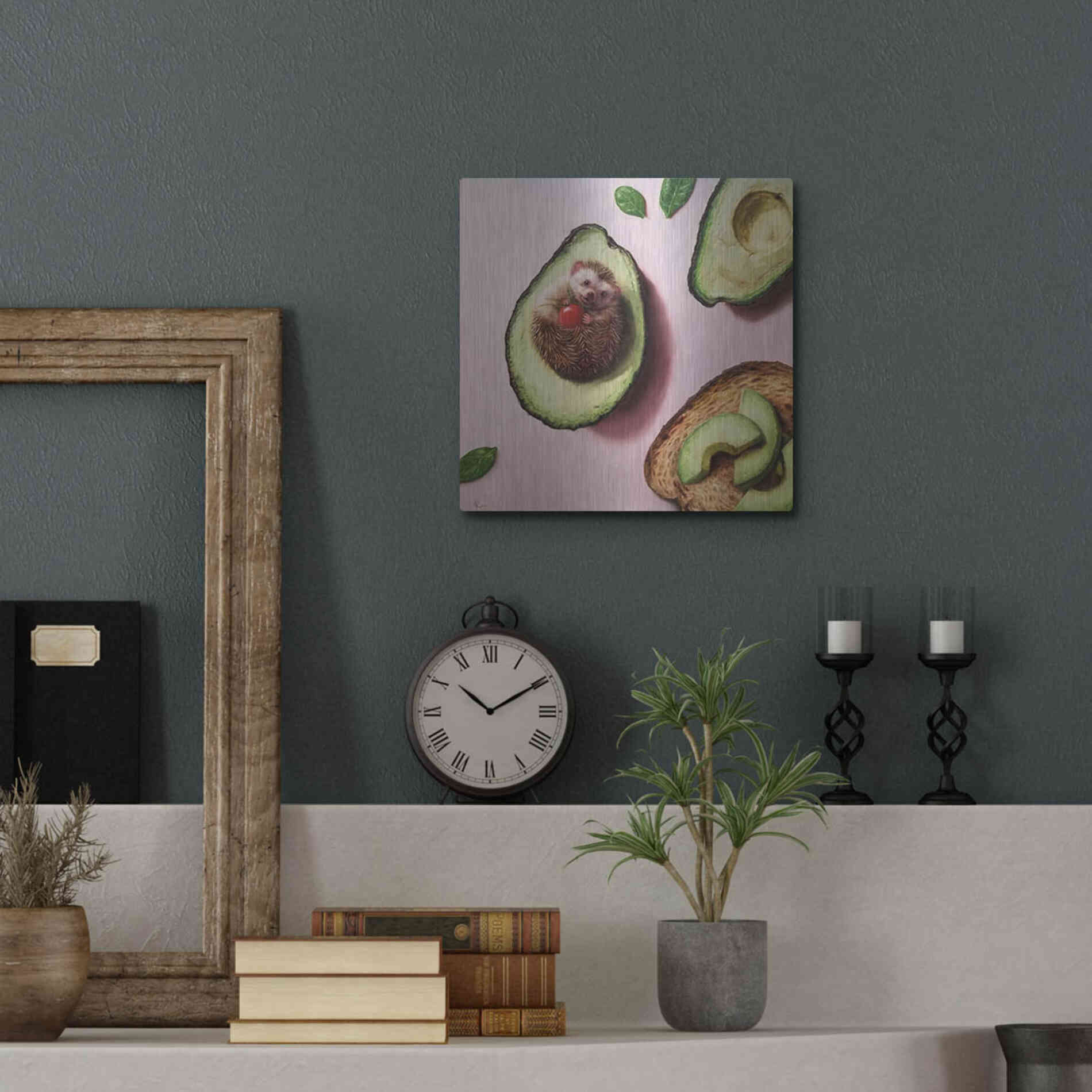 Luxe Metal Art 'Avocado Toast' by Lucia Heffernan, Metal Wall Art,12x12