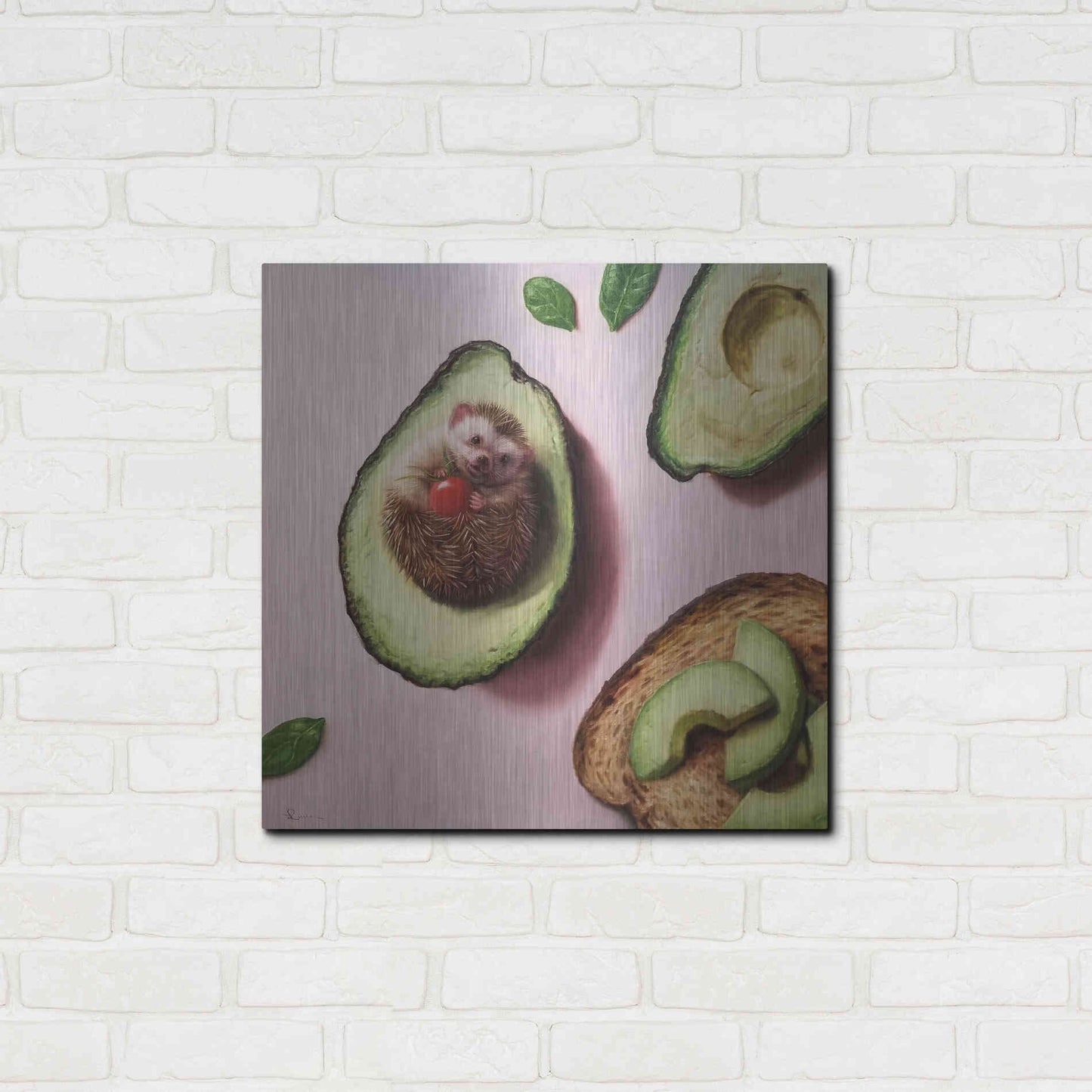 Luxe Metal Art 'Avocado Toast' by Lucia Heffernan, Metal Wall Art,24x24