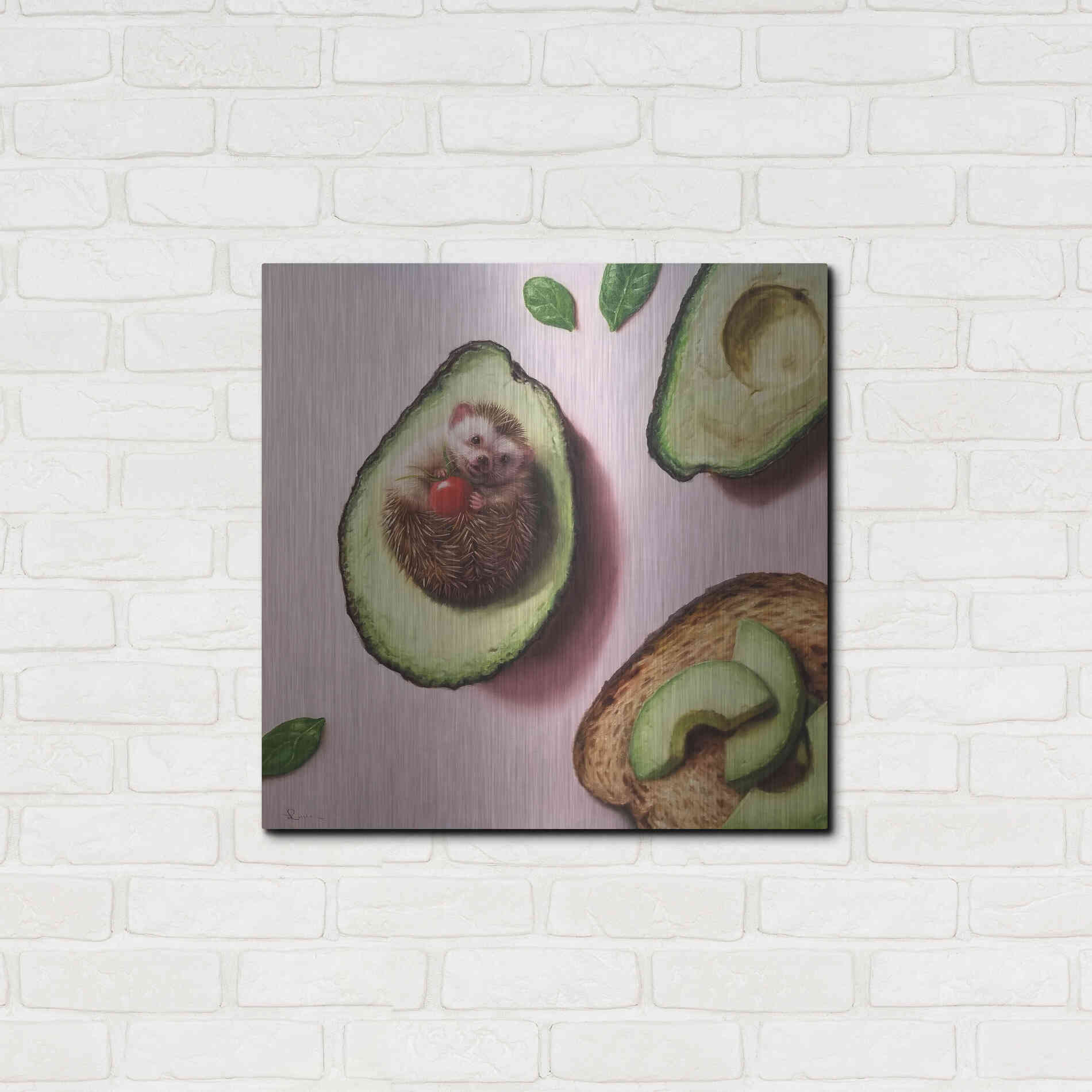Luxe Metal Art 'Avocado Toast' by Lucia Heffernan, Metal Wall Art,24x24