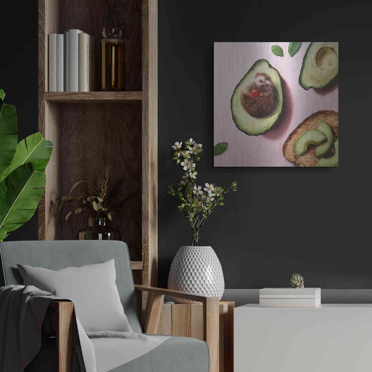 Luxe Metal Art 'Avocado Toast' by Lucia Heffernan, Metal Wall Art,24x24