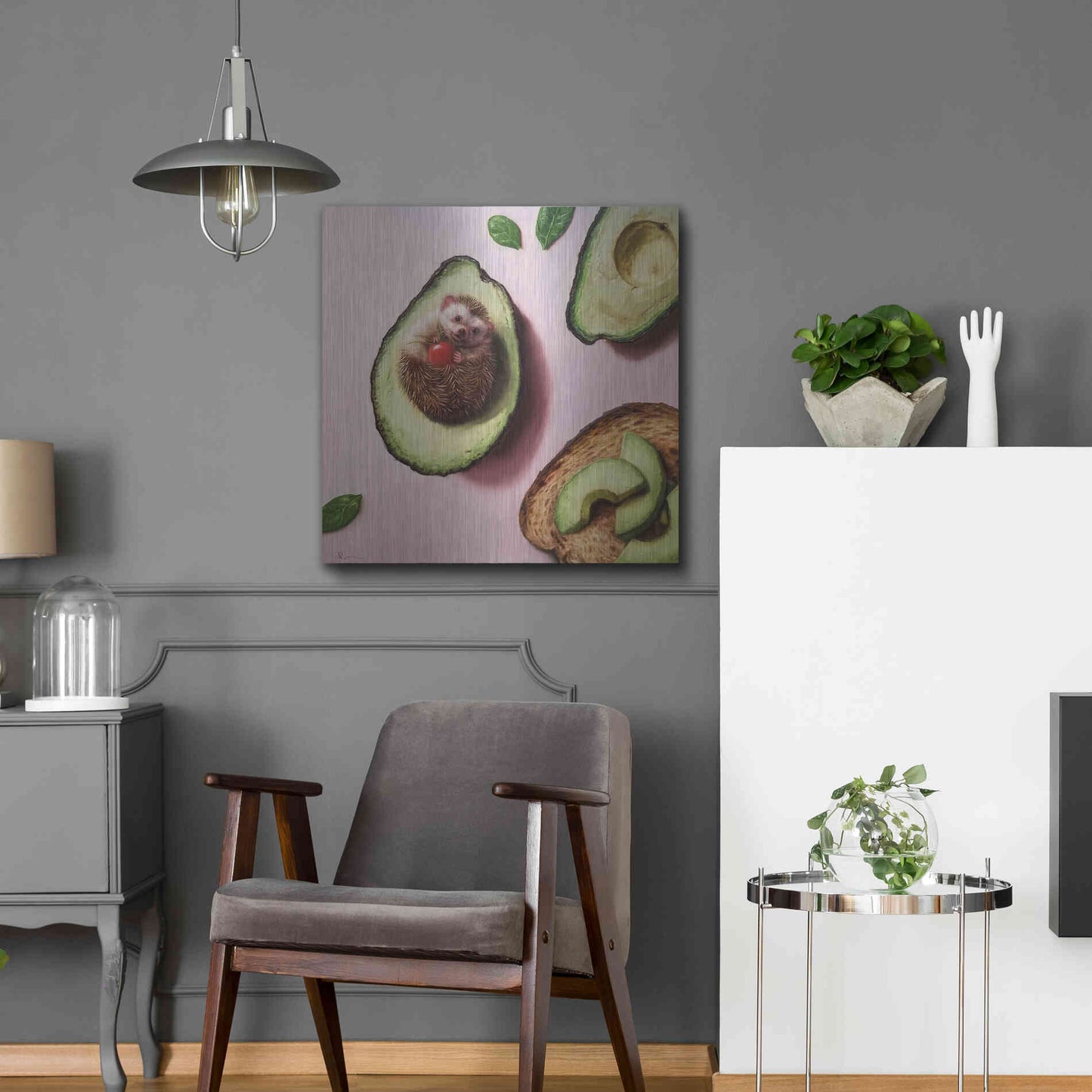 Luxe Metal Art 'Avocado Toast' by Lucia Heffernan, Metal Wall Art,24x24