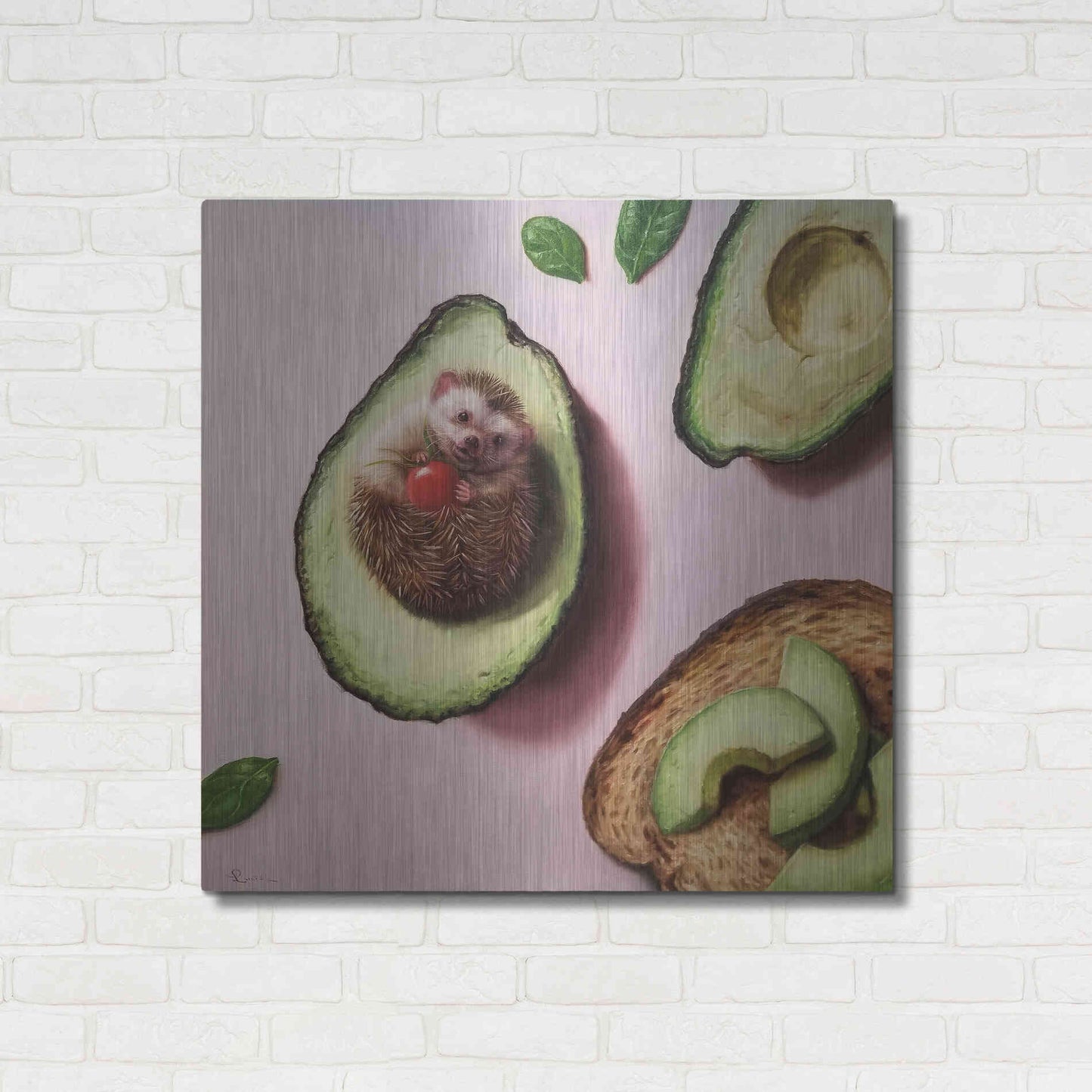 Luxe Metal Art 'Avocado Toast' by Lucia Heffernan, Metal Wall Art,36x36