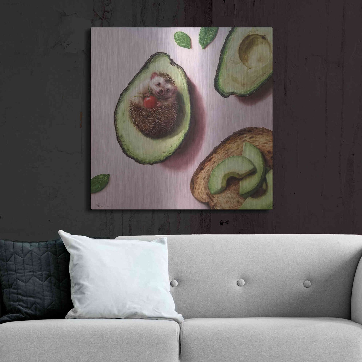 Luxe Metal Art 'Avocado Toast' by Lucia Heffernan, Metal Wall Art,36x36
