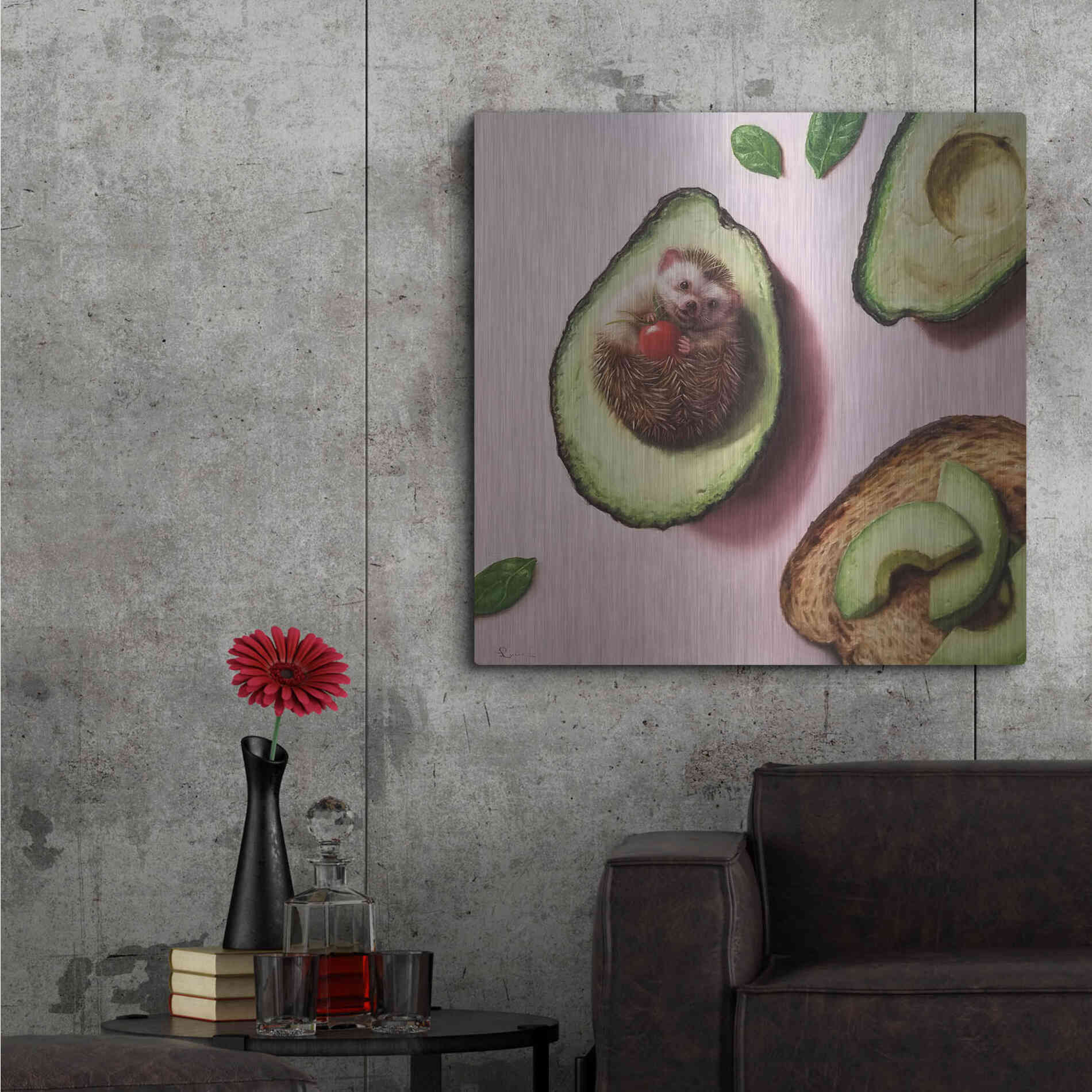 Luxe Metal Art 'Avocado Toast' by Lucia Heffernan, Metal Wall Art,36x36