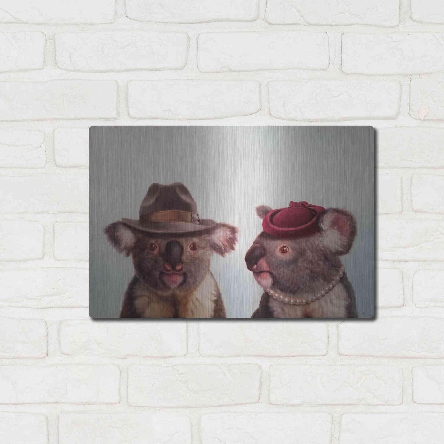 Luxe Metal Art 'Mates' by Lucia Heffernan, Metal Wall Art,16x12