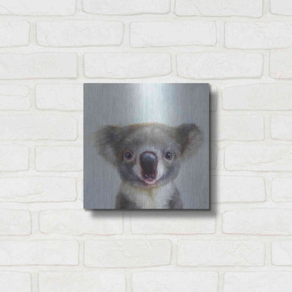 Luxe Metal Art 'Lil Koala' by Lucia Heffernan, Metal Wall Art,12x12