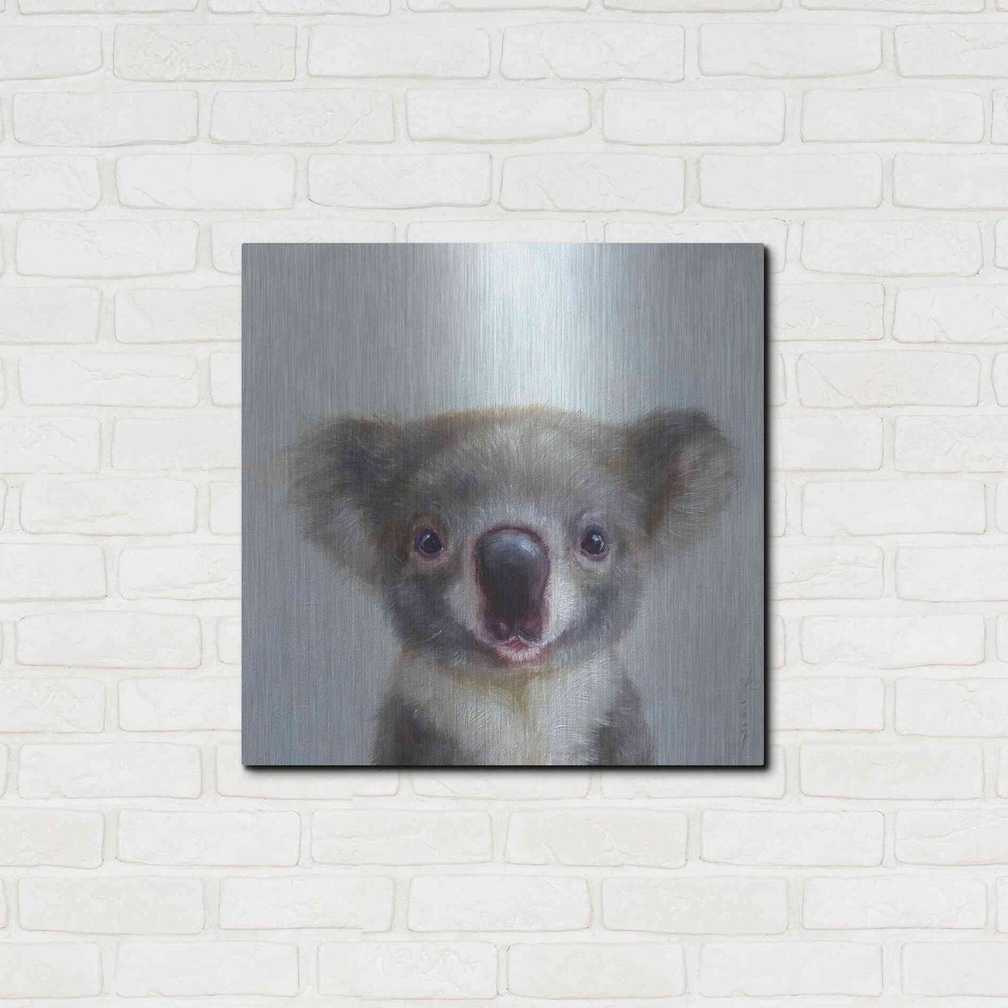 Luxe Metal Art 'Lil Koala' by Lucia Heffernan, Metal Wall Art,24x24