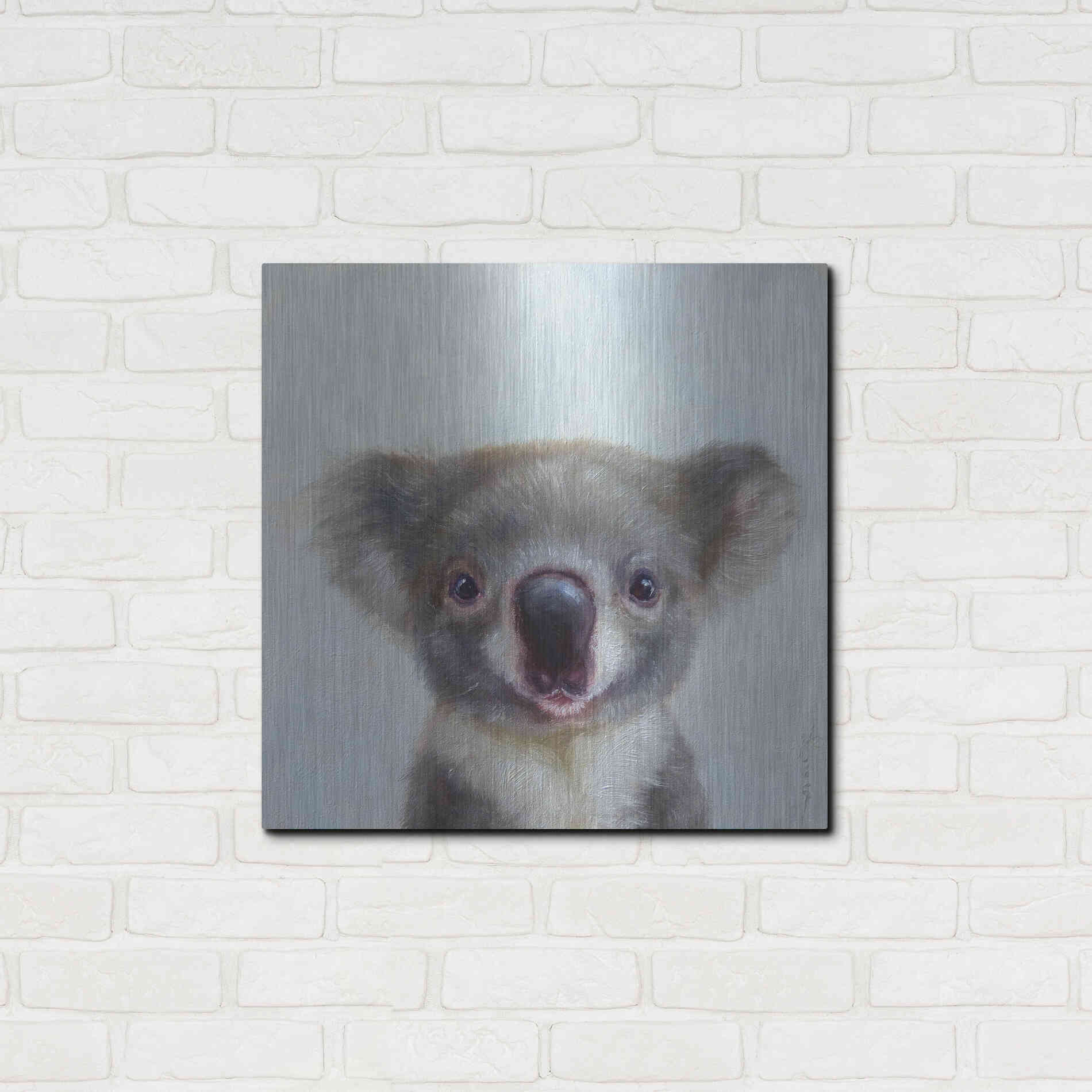 Luxe Metal Art 'Lil Koala' by Lucia Heffernan, Metal Wall Art,24x24