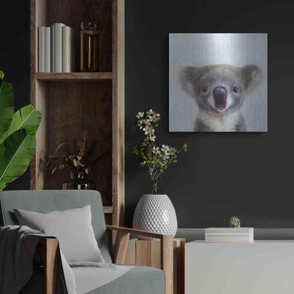 Luxe Metal Art 'Lil Koala' by Lucia Heffernan, Metal Wall Art,24x24