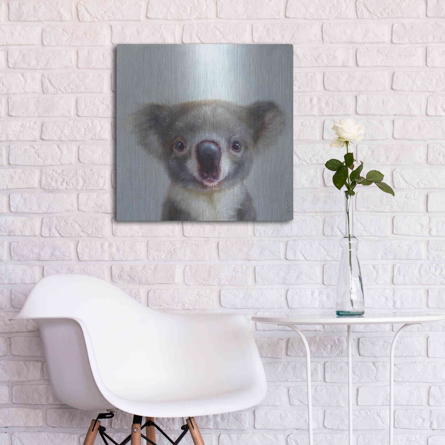 Luxe Metal Art 'Lil Koala' by Lucia Heffernan, Metal Wall Art,24x24