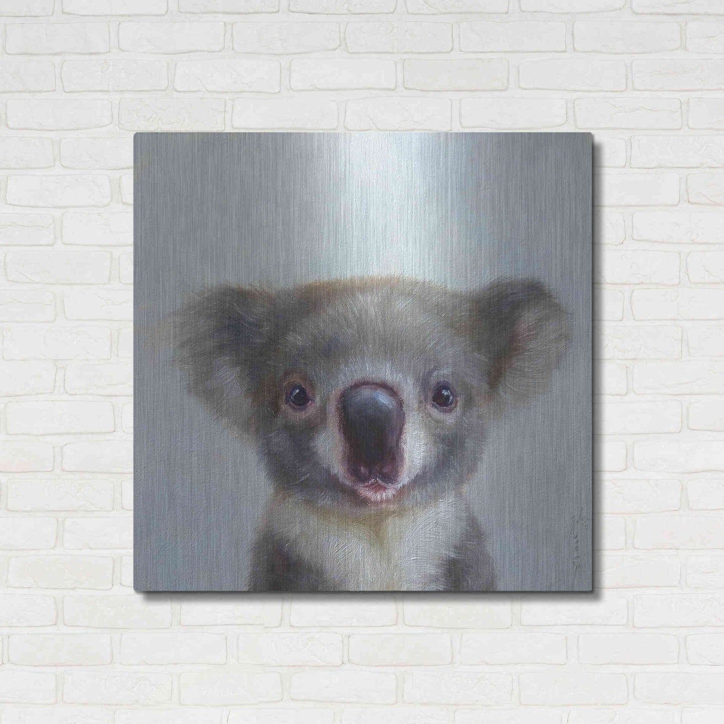 Luxe Metal Art 'Lil Koala' by Lucia Heffernan, Metal Wall Art,36x36