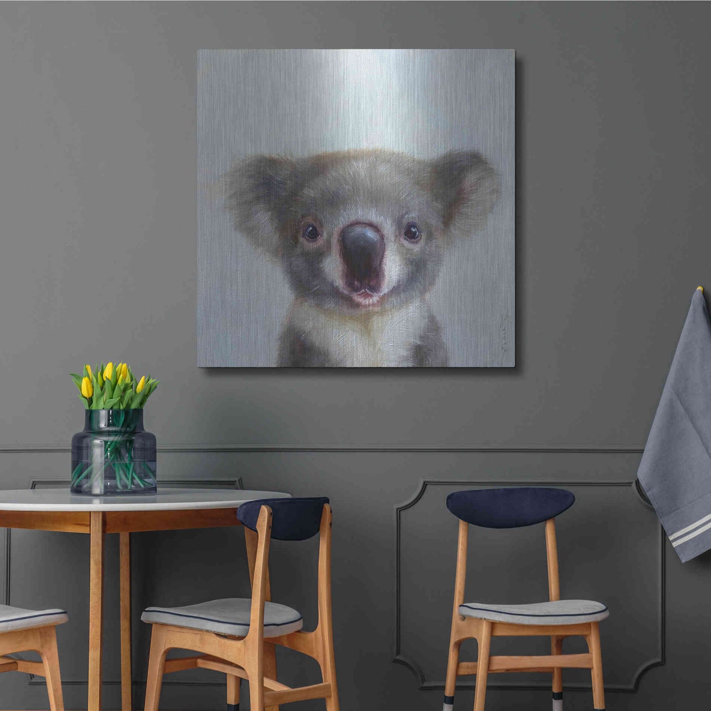 Luxe Metal Art 'Lil Koala' by Lucia Heffernan, Metal Wall Art,36x36