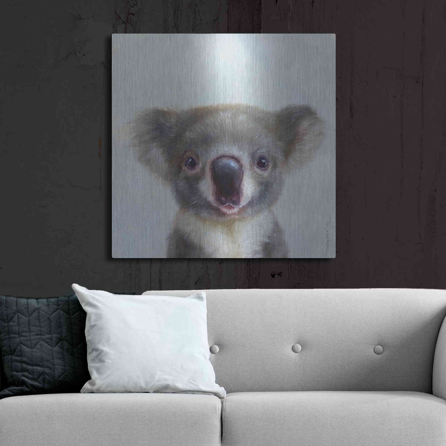 Luxe Metal Art 'Lil Koala' by Lucia Heffernan, Metal Wall Art,36x36