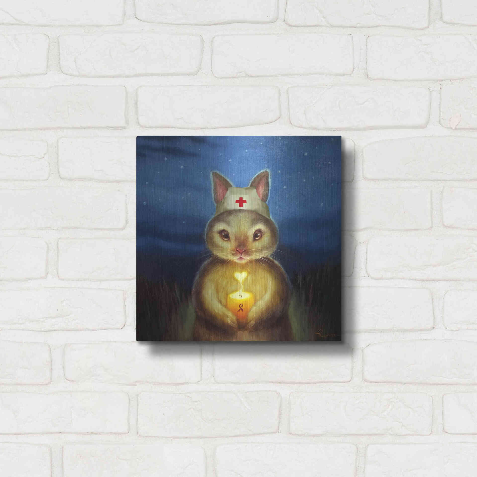 Luxe Metal Art 'Hope' by Lucia Heffernan, Metal Wall Art,12x12