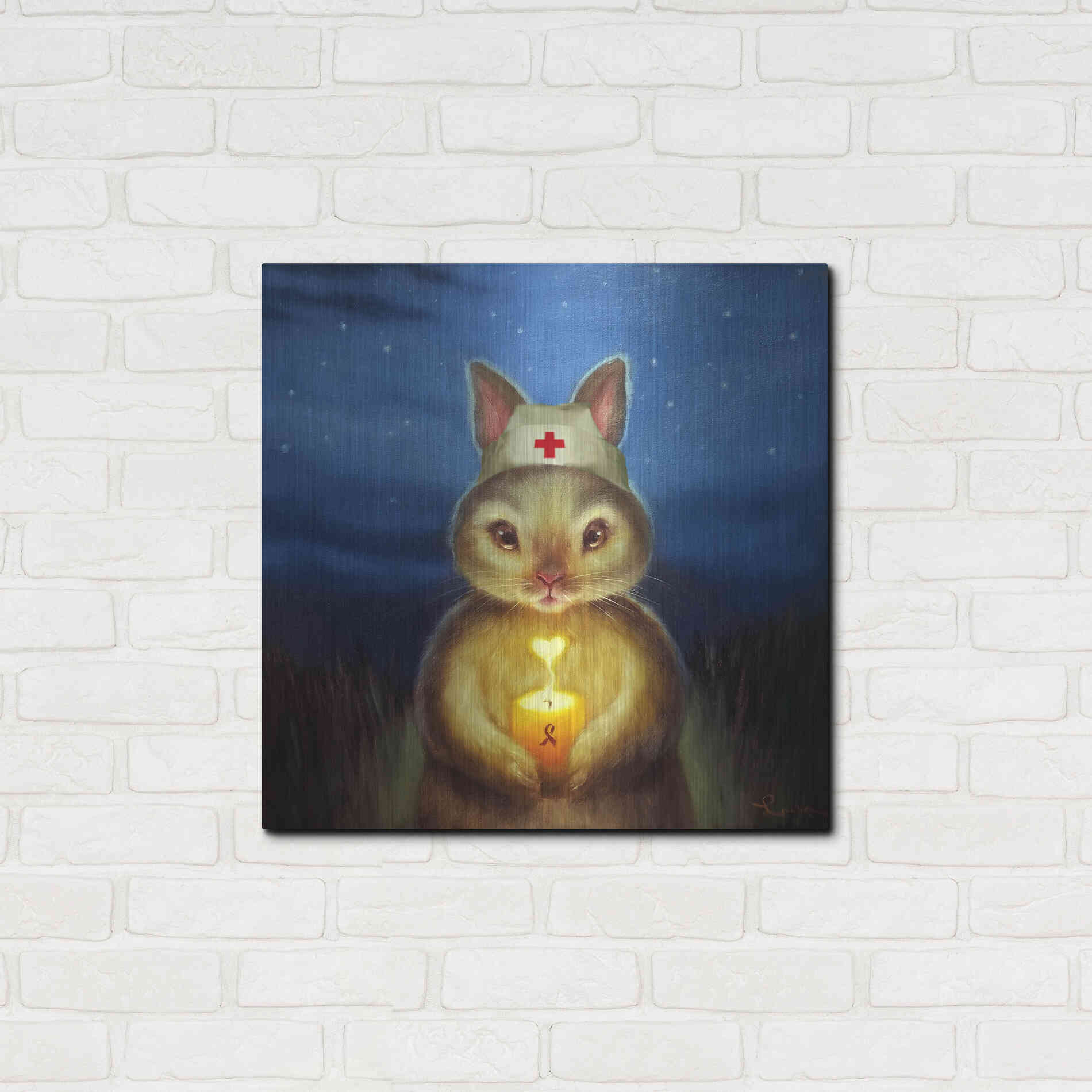 Luxe Metal Art 'Hope' by Lucia Heffernan, Metal Wall Art,24x24