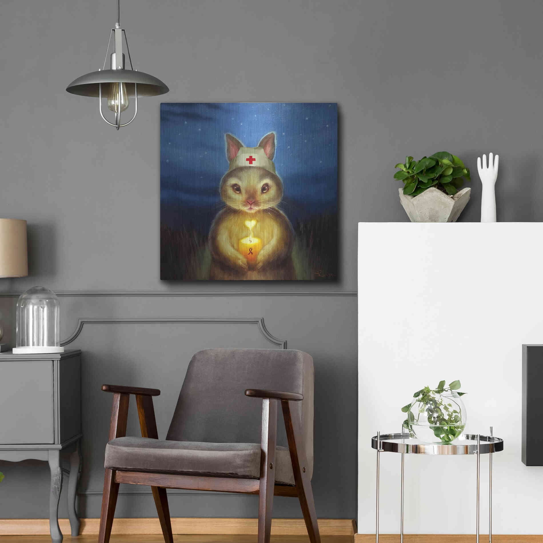 Luxe Metal Art 'Hope' by Lucia Heffernan, Metal Wall Art,24x24