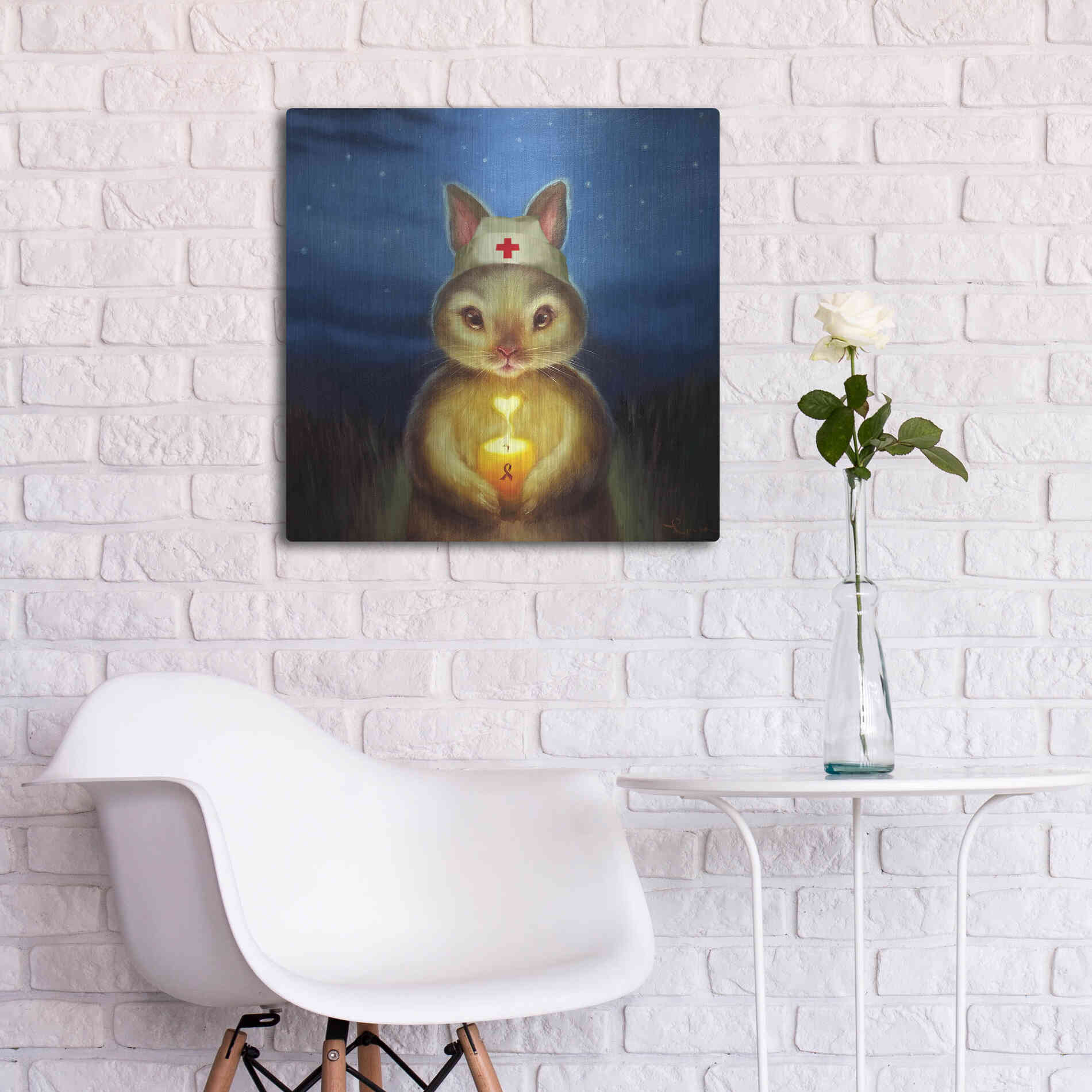 Luxe Metal Art 'Hope' by Lucia Heffernan, Metal Wall Art,24x24