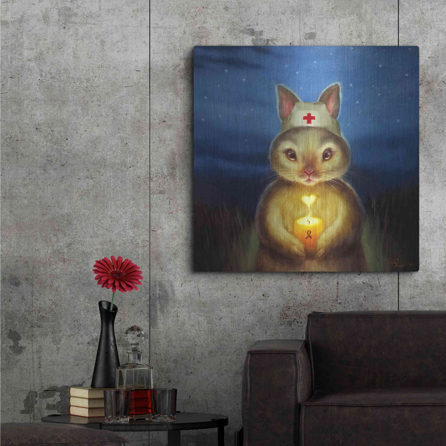 Luxe Metal Art 'Hope' by Lucia Heffernan, Metal Wall Art,36x36