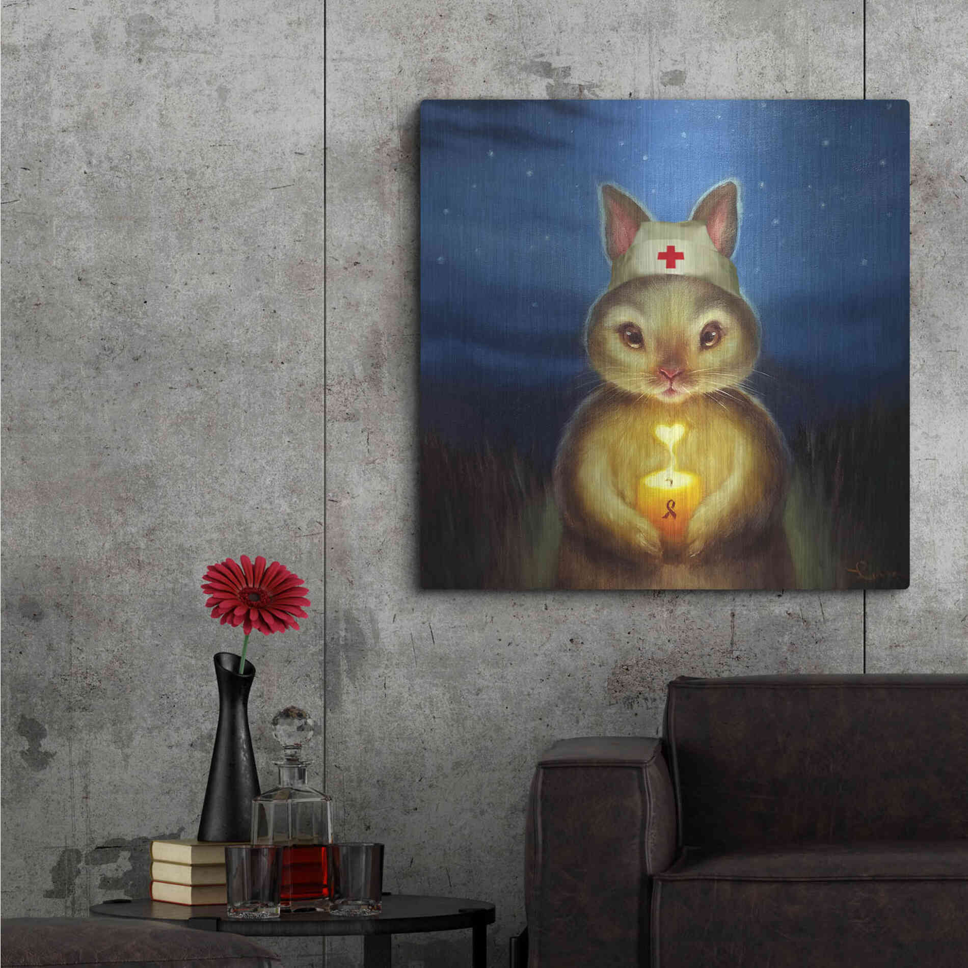 Luxe Metal Art 'Hope' by Lucia Heffernan, Metal Wall Art,36x36