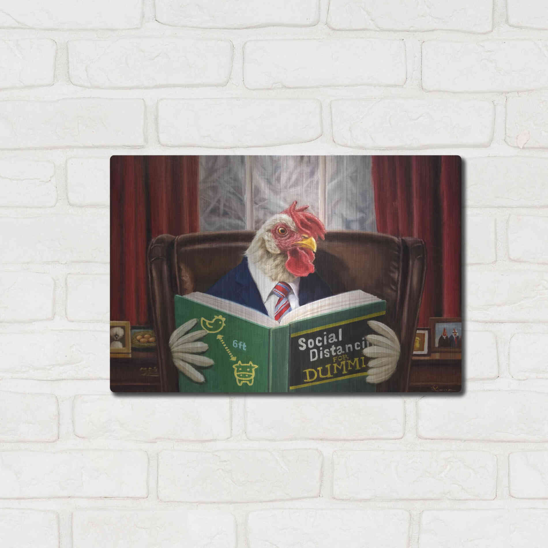 Luxe Metal Art 'Bird Brain' by Lucia Heffernan, Metal Wall Art,16x12