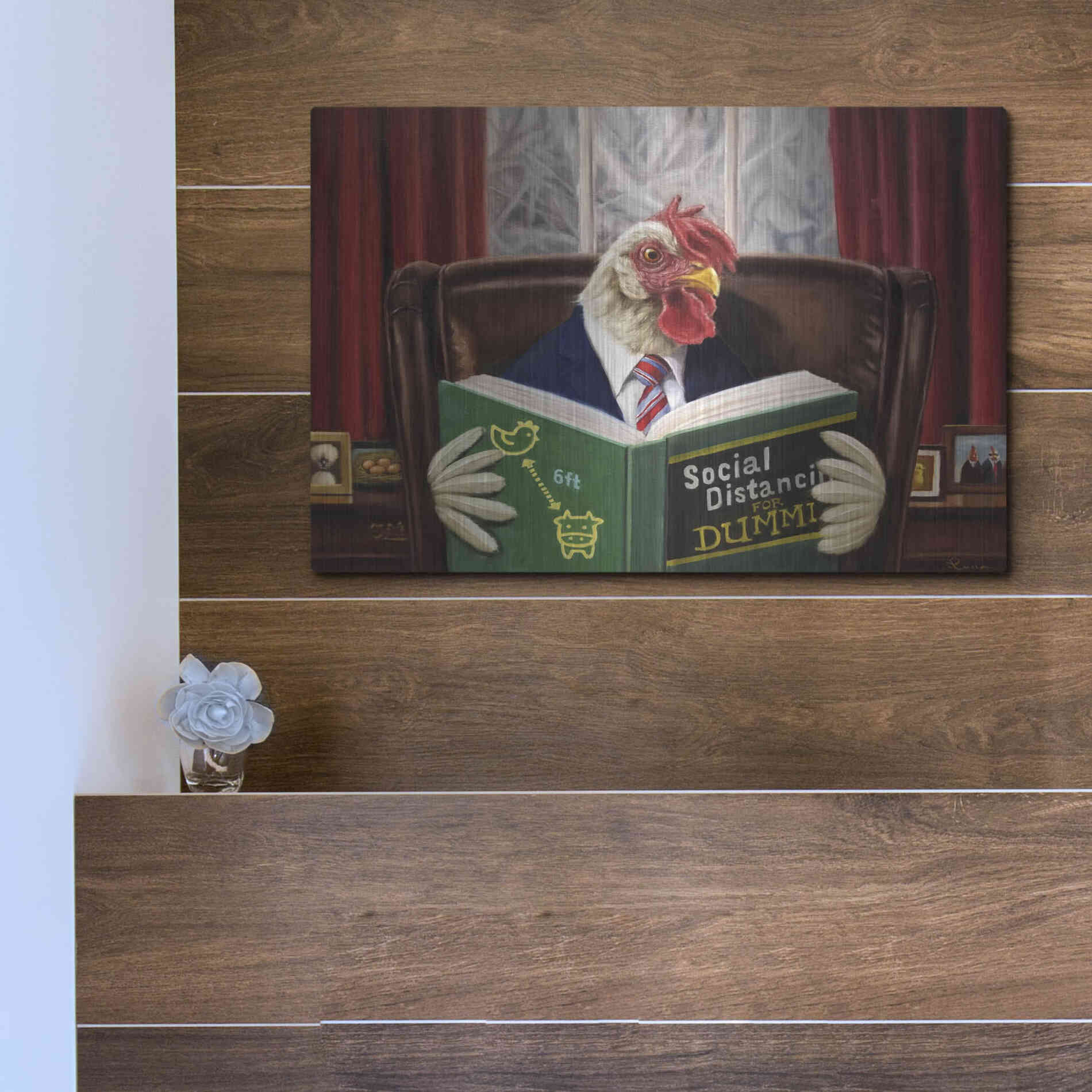 Luxe Metal Art 'Bird Brain' by Lucia Heffernan, Metal Wall Art,16x12