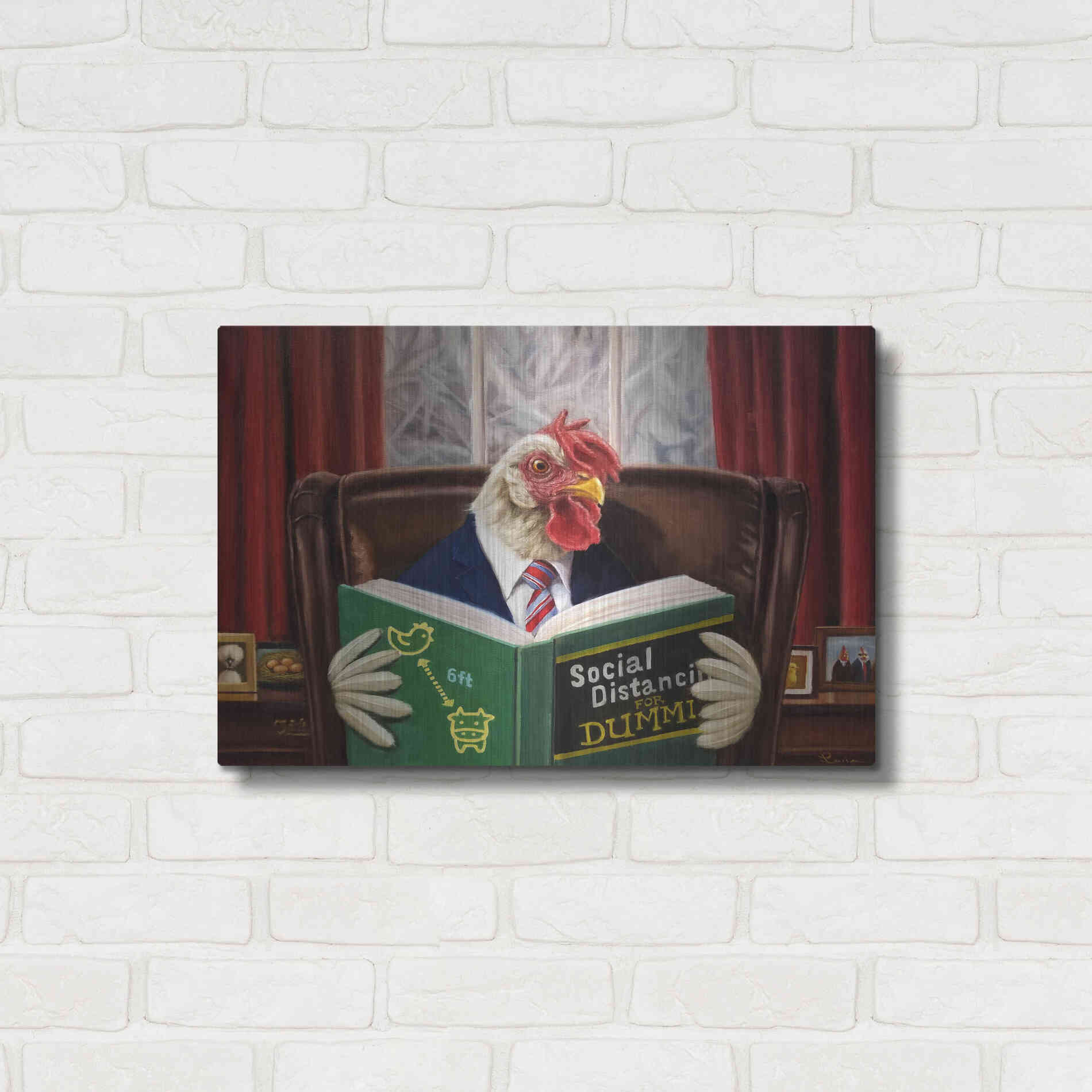 Luxe Metal Art 'Bird Brain' by Lucia Heffernan, Metal Wall Art,24x16