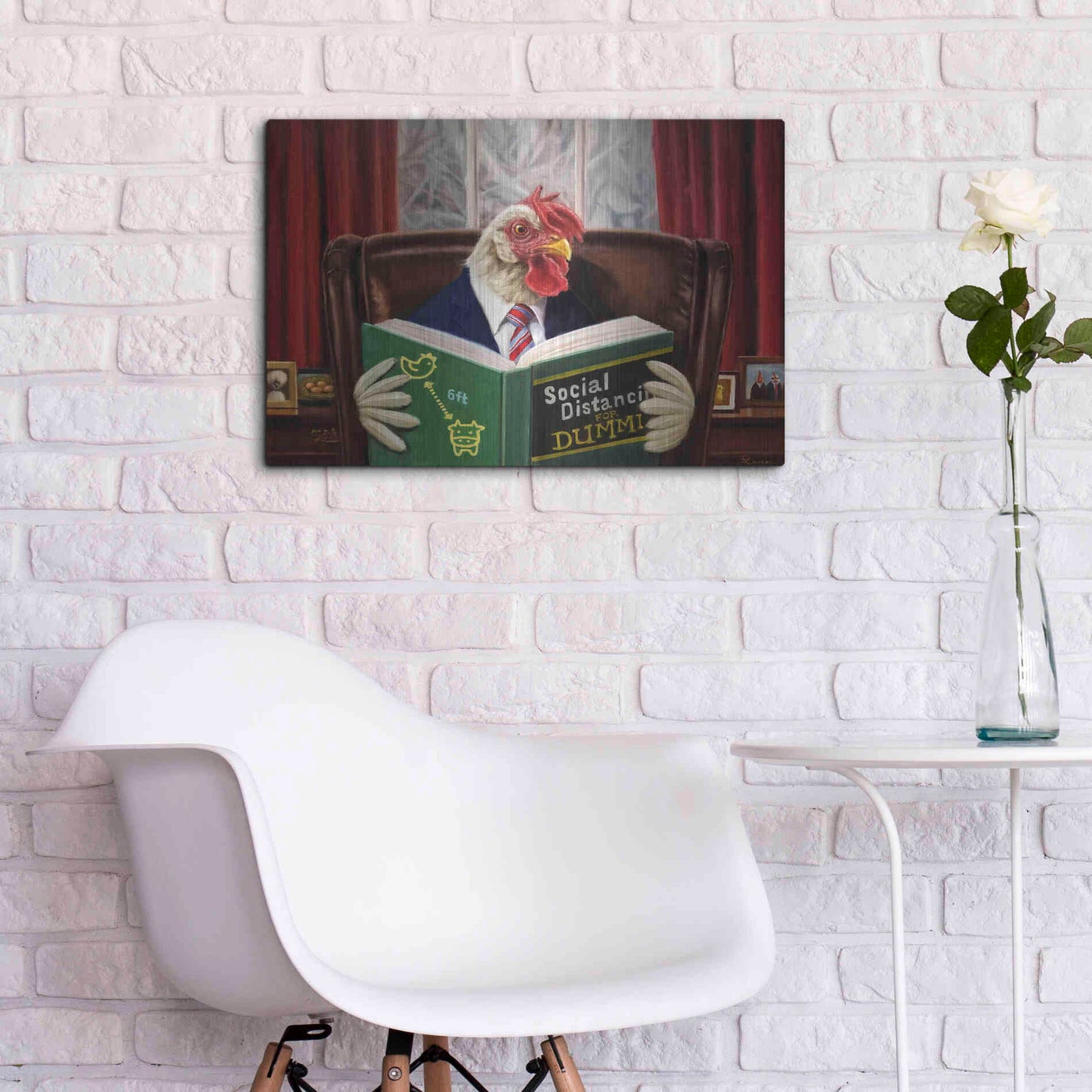 Luxe Metal Art 'Bird Brain' by Lucia Heffernan, Metal Wall Art,24x16