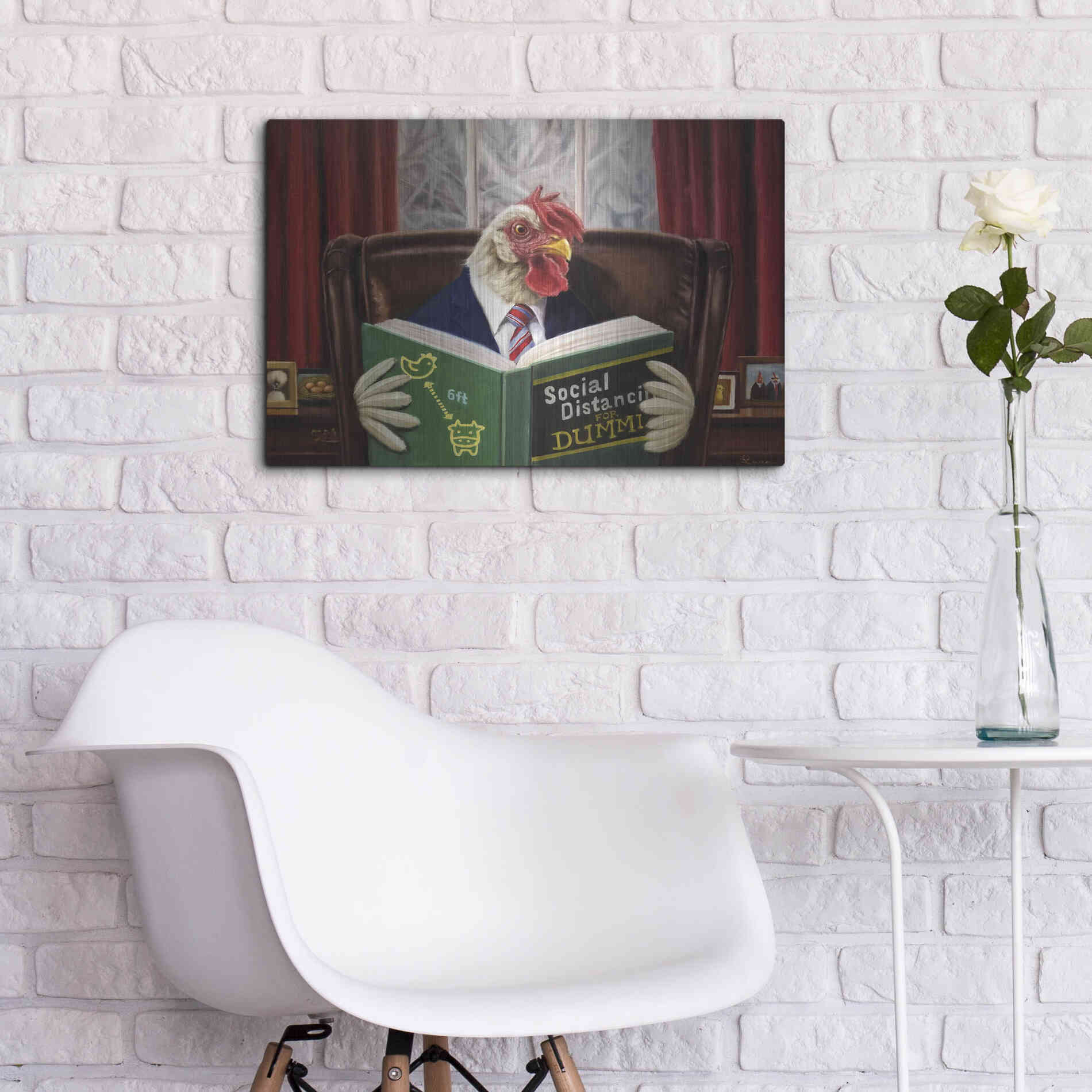 Luxe Metal Art 'Bird Brain' by Lucia Heffernan, Metal Wall Art,24x16