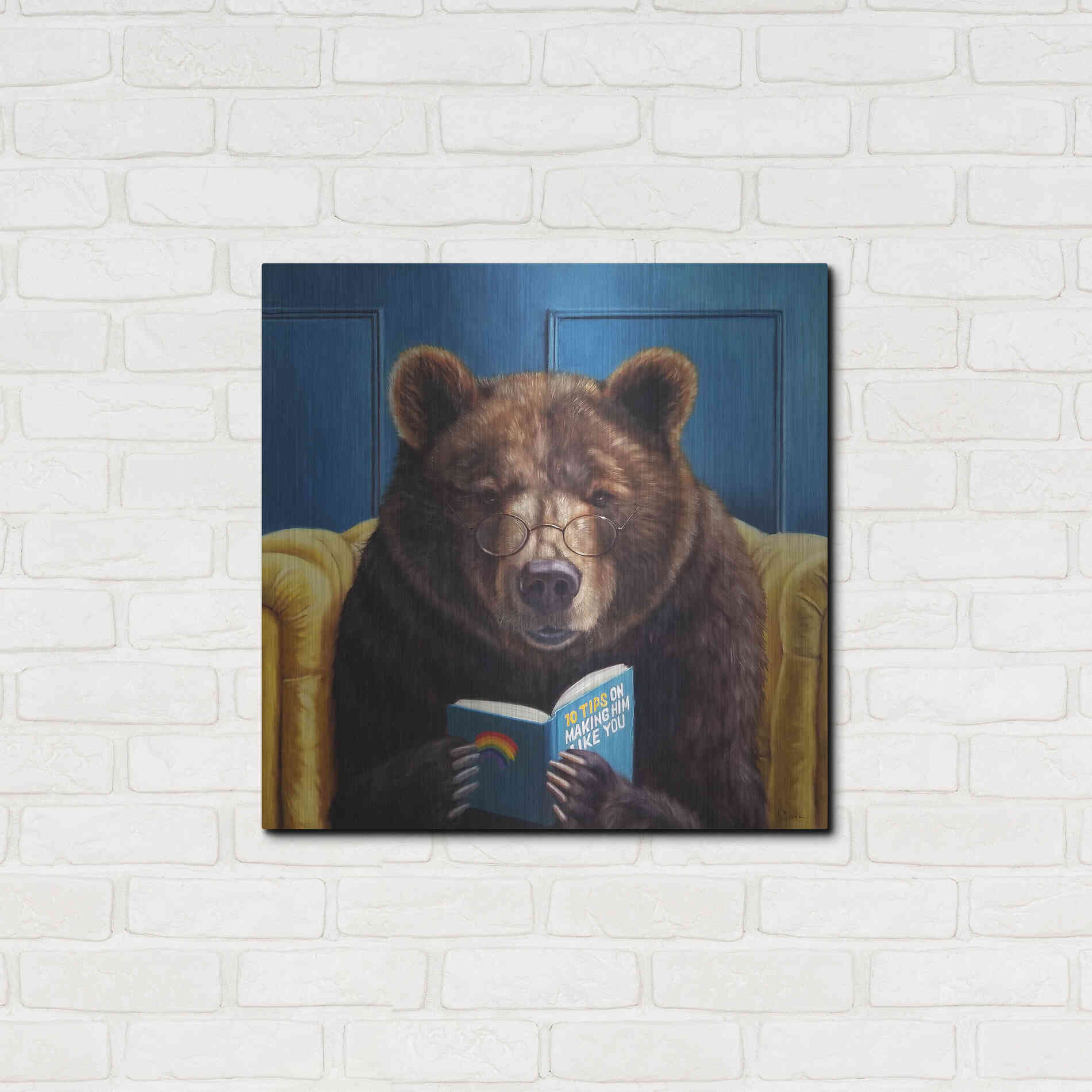 Luxe Metal Art 'Bear Trap' by Lucia Heffernan, Metal Wall Art,24x24