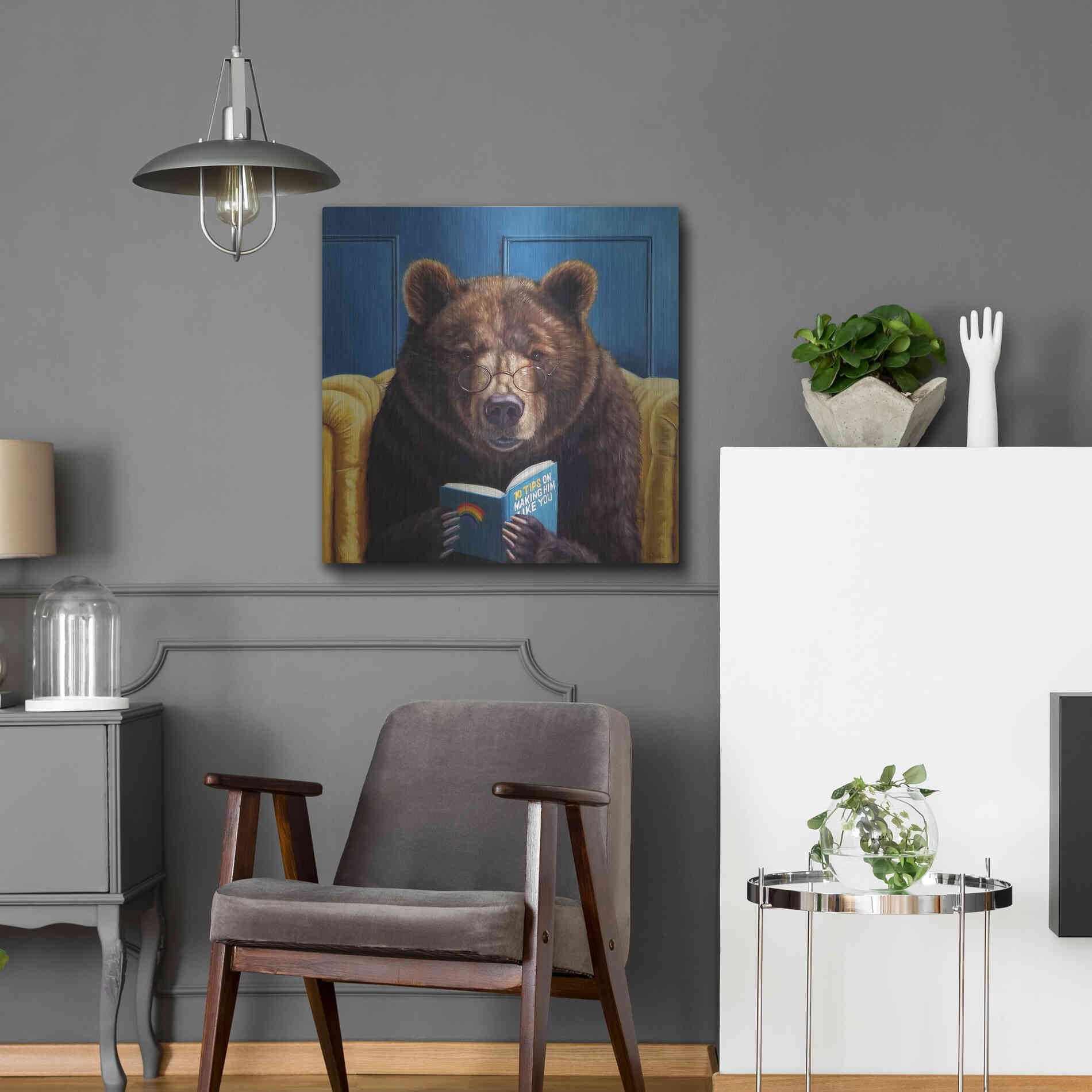 Luxe Metal Art 'Bear Trap' by Lucia Heffernan, Metal Wall Art,24x24