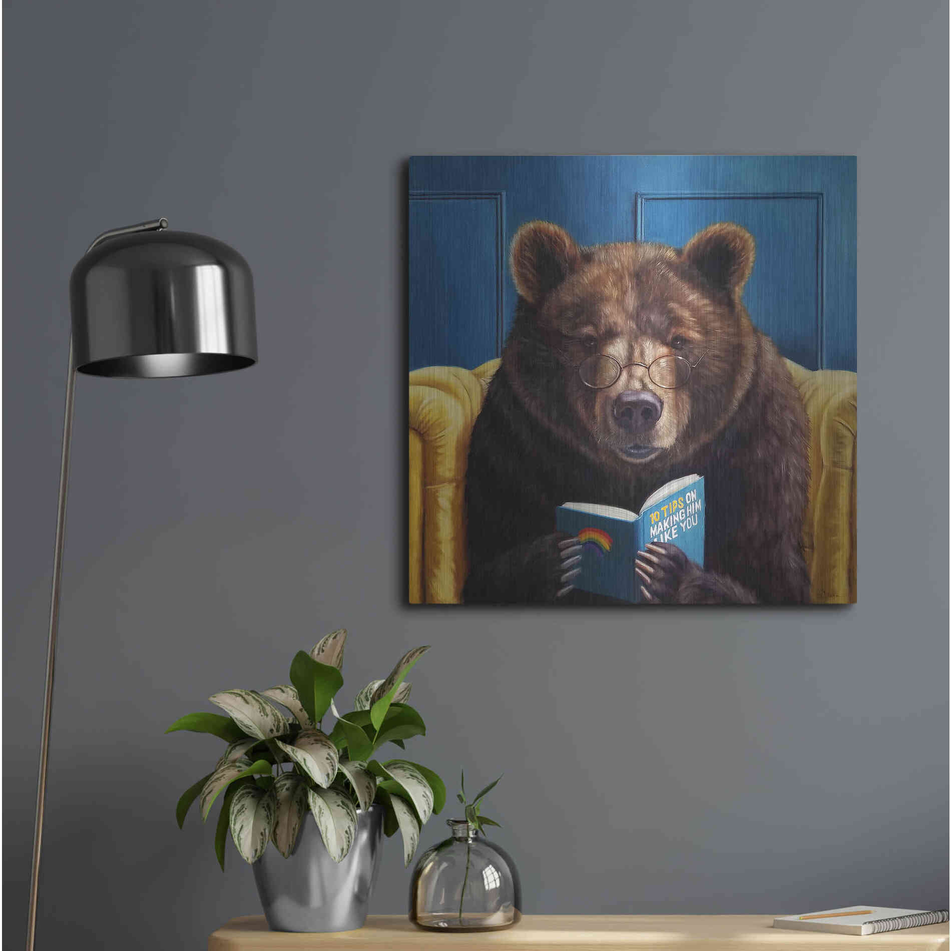 Luxe Metal Art 'Bear Trap' by Lucia Heffernan, Metal Wall Art,24x24