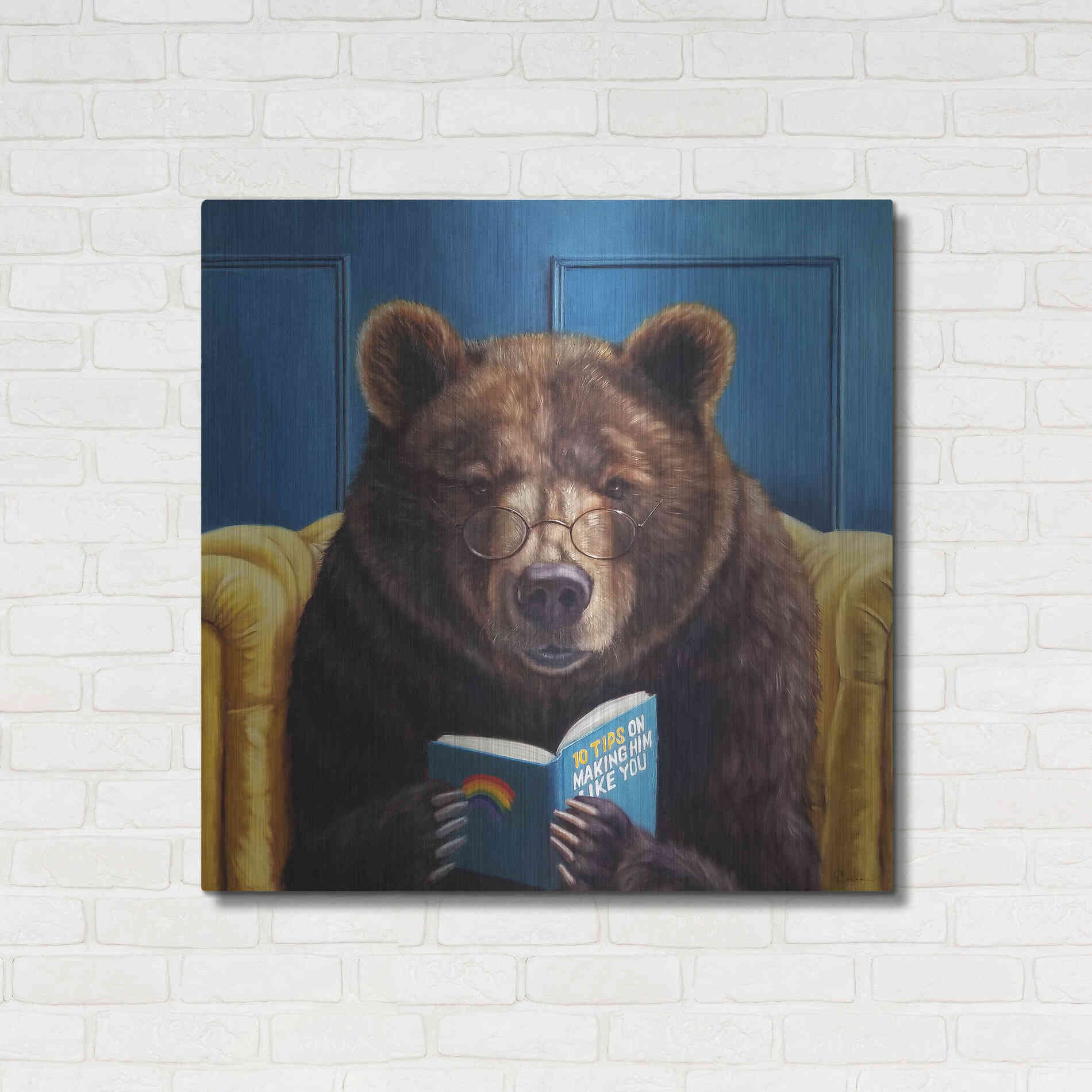 Luxe Metal Art 'Bear Trap' by Lucia Heffernan, Metal Wall Art,36x36