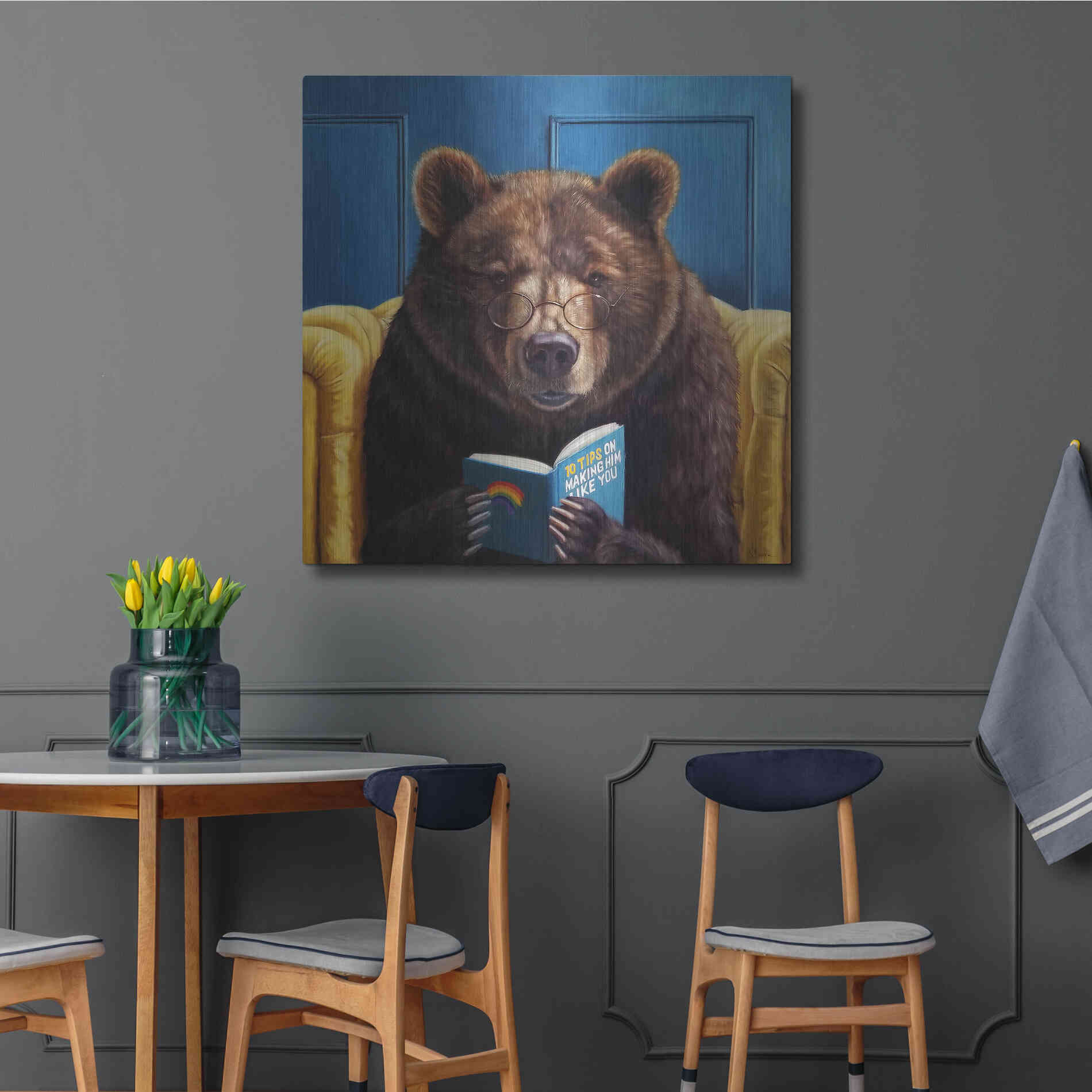 Luxe Metal Art 'Bear Trap' by Lucia Heffernan, Metal Wall Art,36x36