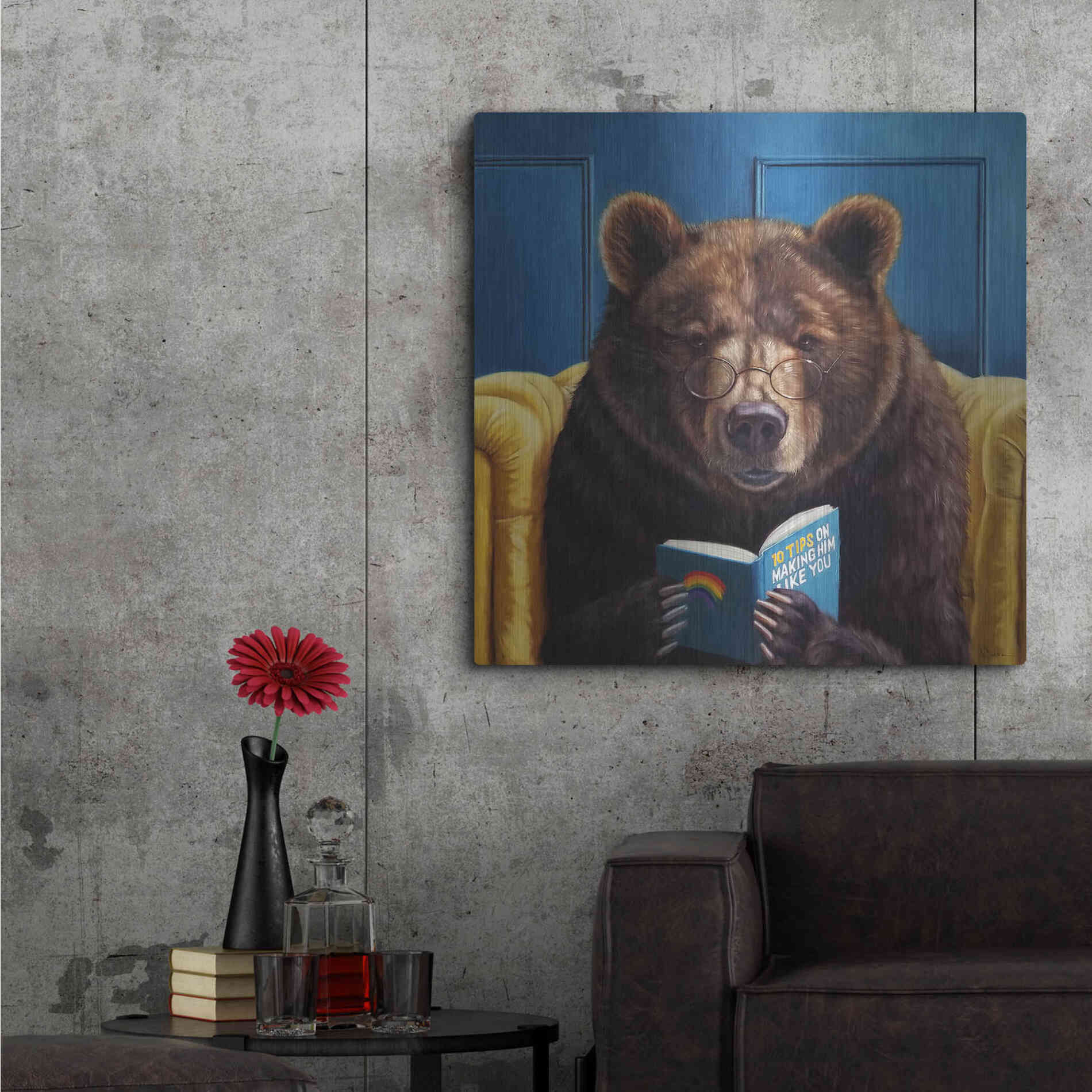 Luxe Metal Art 'Bear Trap' by Lucia Heffernan, Metal Wall Art,36x36