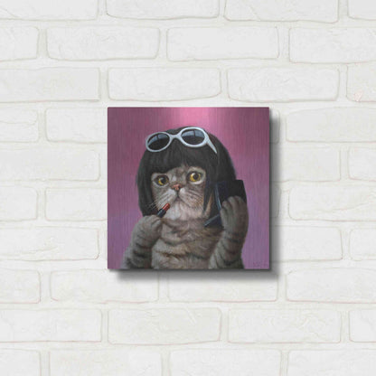 Luxe Metal Art 'Bob Cat' by Lucia Heffernan, Metal Wall Art,12x12