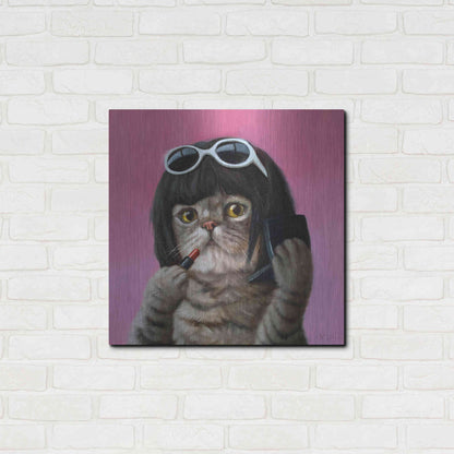 Luxe Metal Art 'Bob Cat' by Lucia Heffernan, Metal Wall Art,24x24