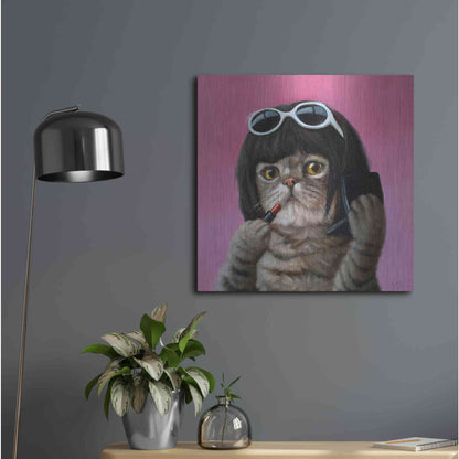 Luxe Metal Art 'Bob Cat' by Lucia Heffernan, Metal Wall Art,24x24