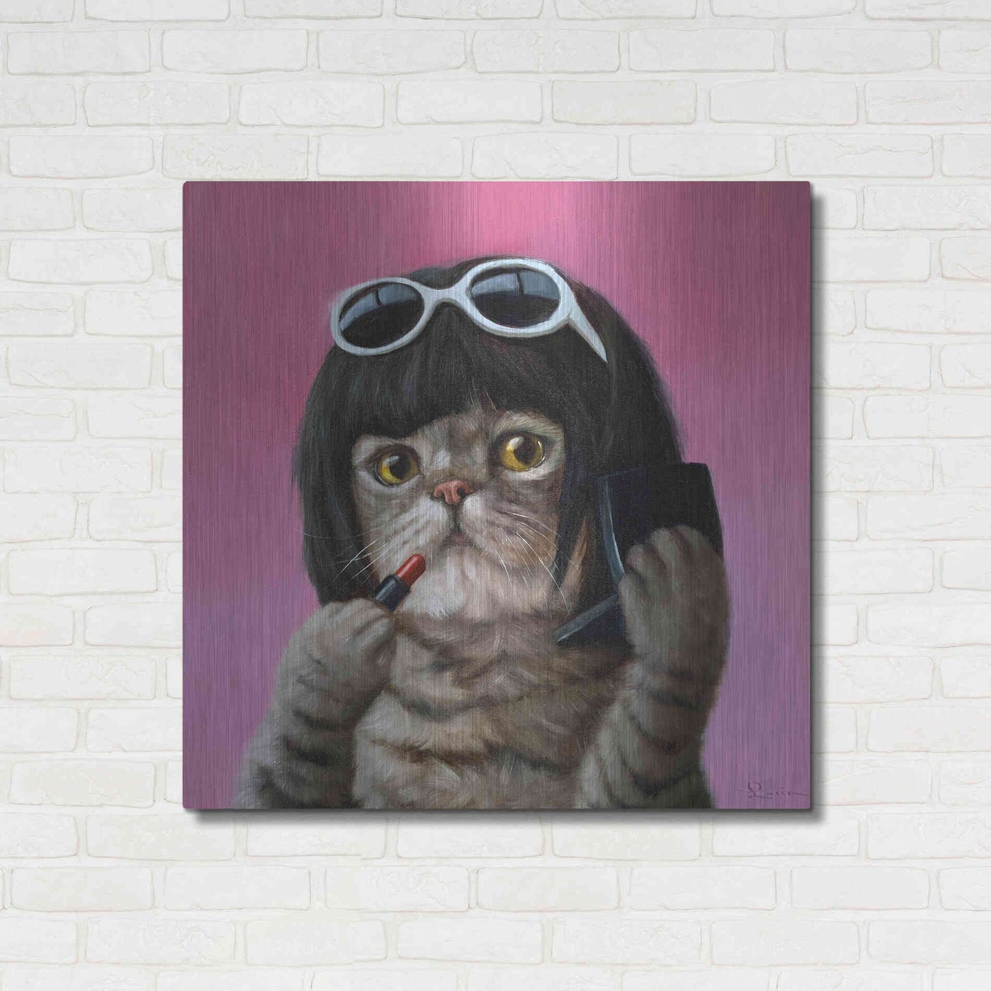 Luxe Metal Art 'Bob Cat' by Lucia Heffernan, Metal Wall Art,36x36