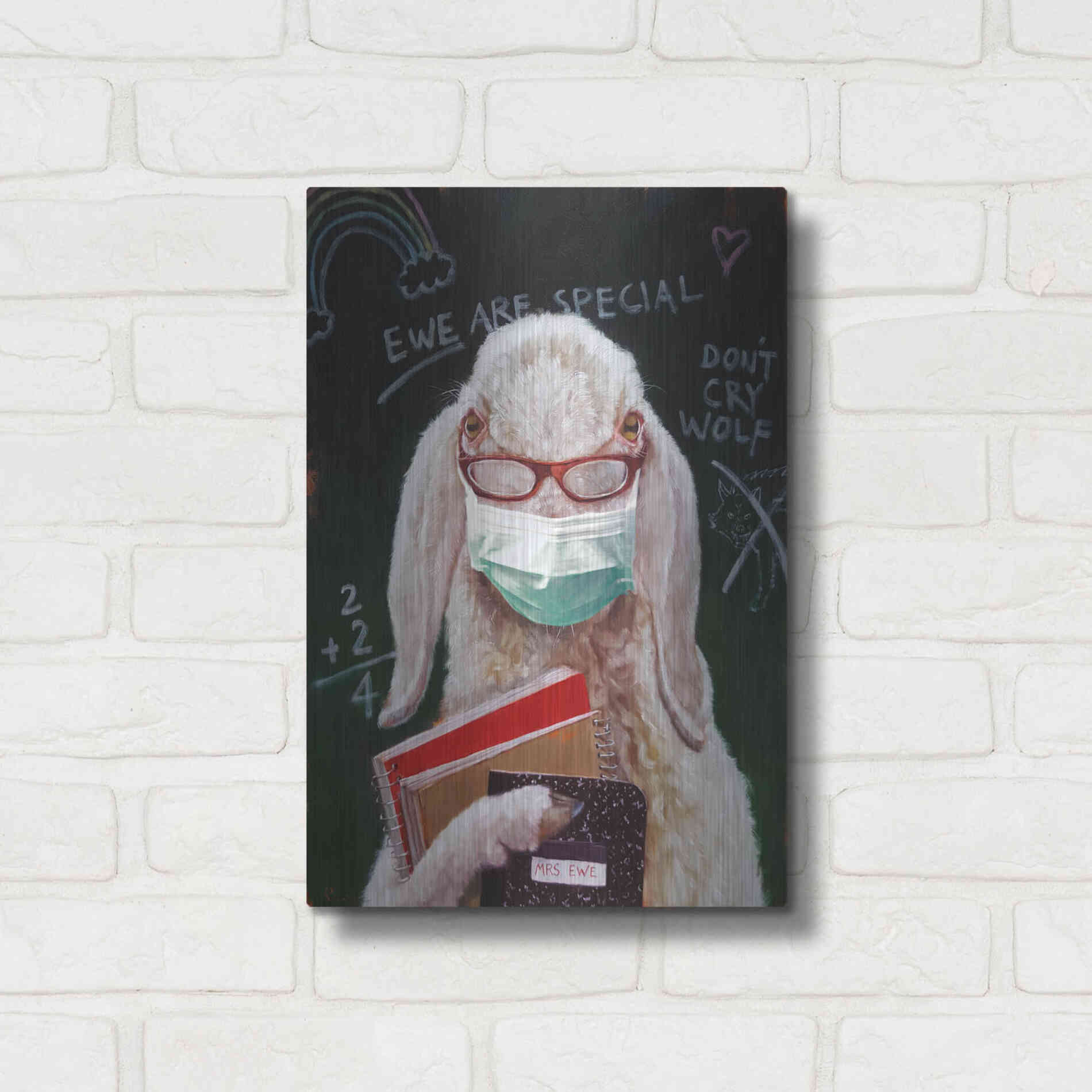 Luxe Metal Art 'Back To School - Teacher' by Lucia Heffernan, Metal Wall Art,12x16