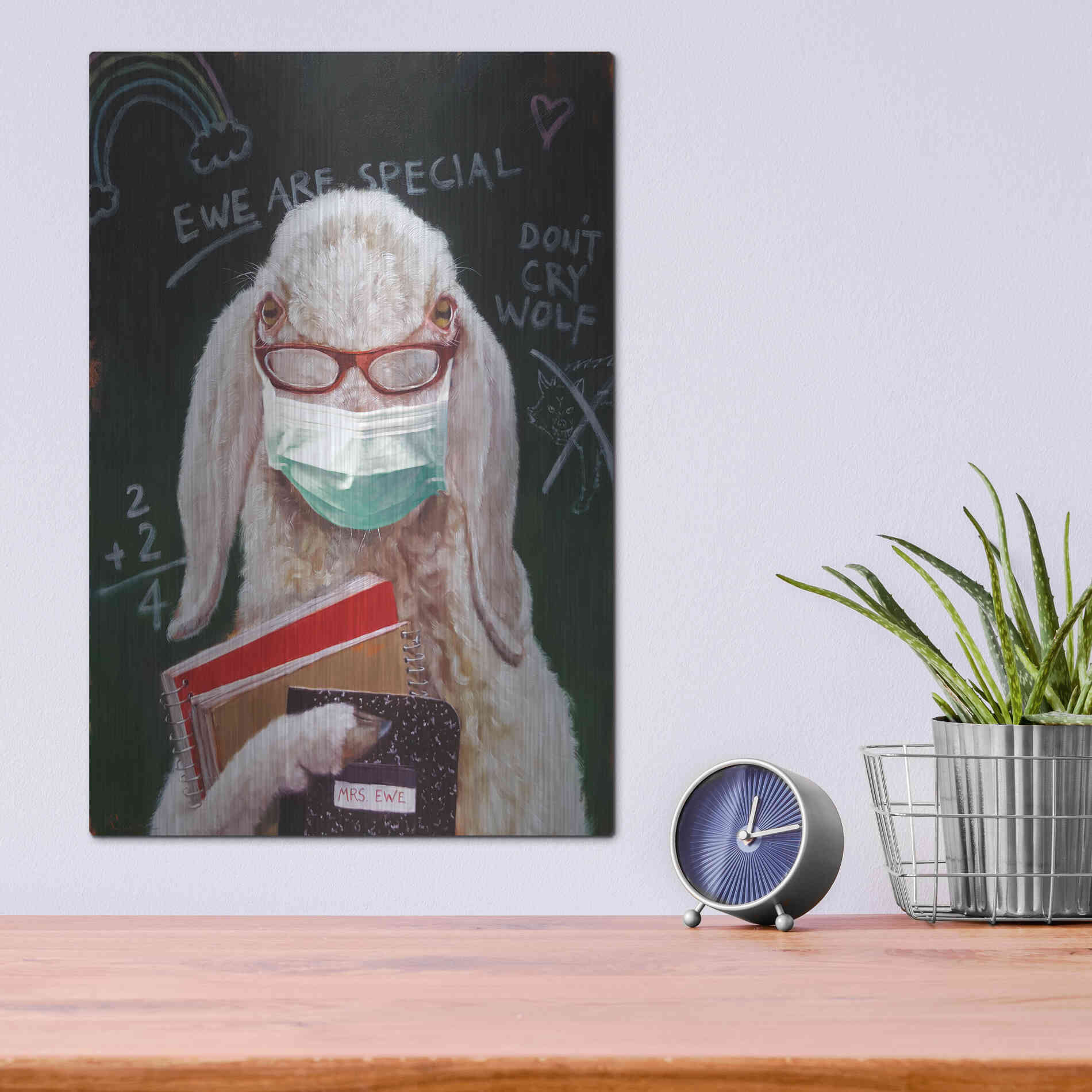 Luxe Metal Art 'Back To School - Teacher' by Lucia Heffernan, Metal Wall Art,12x16