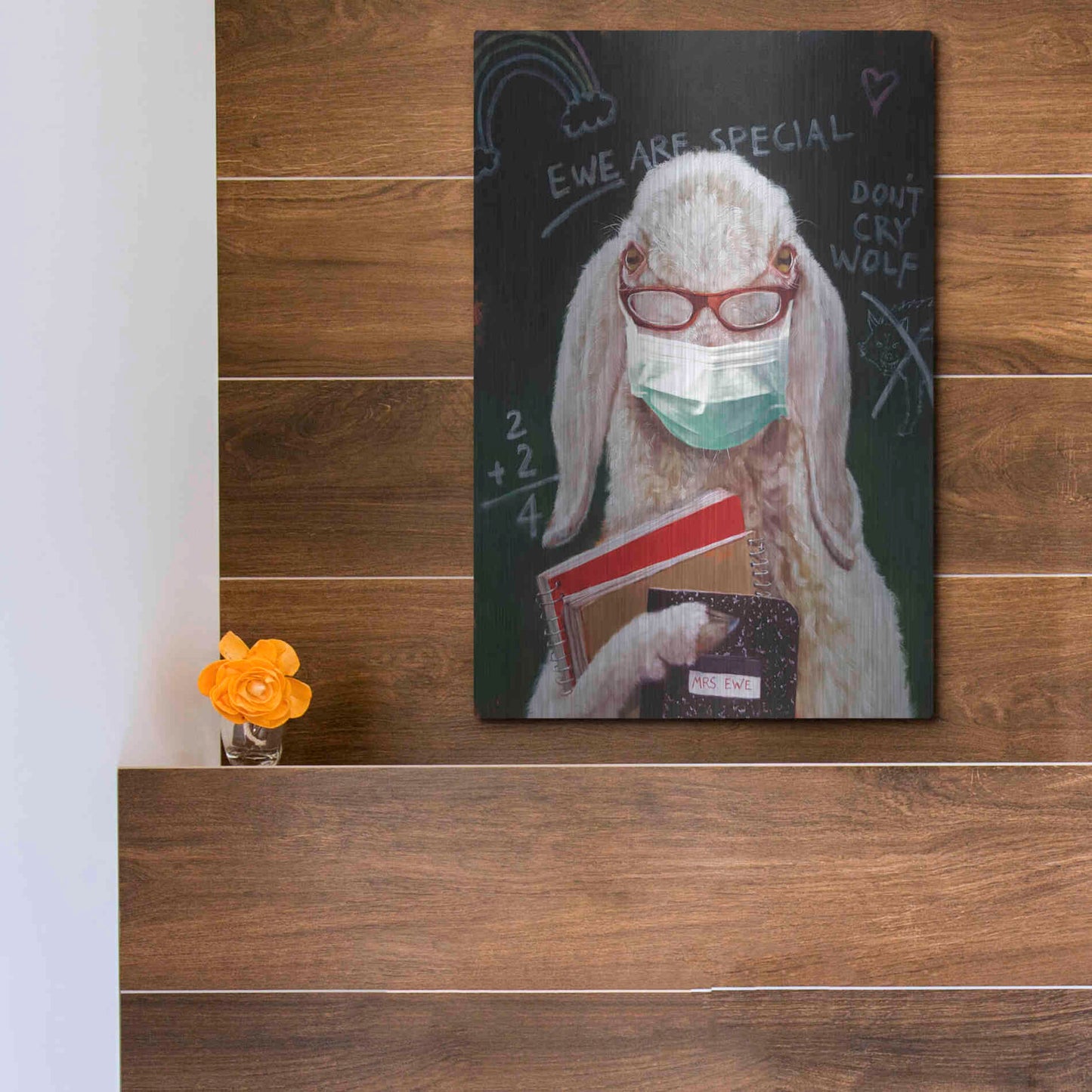 Luxe Metal Art 'Back To School - Teacher' by Lucia Heffernan, Metal Wall Art,12x16