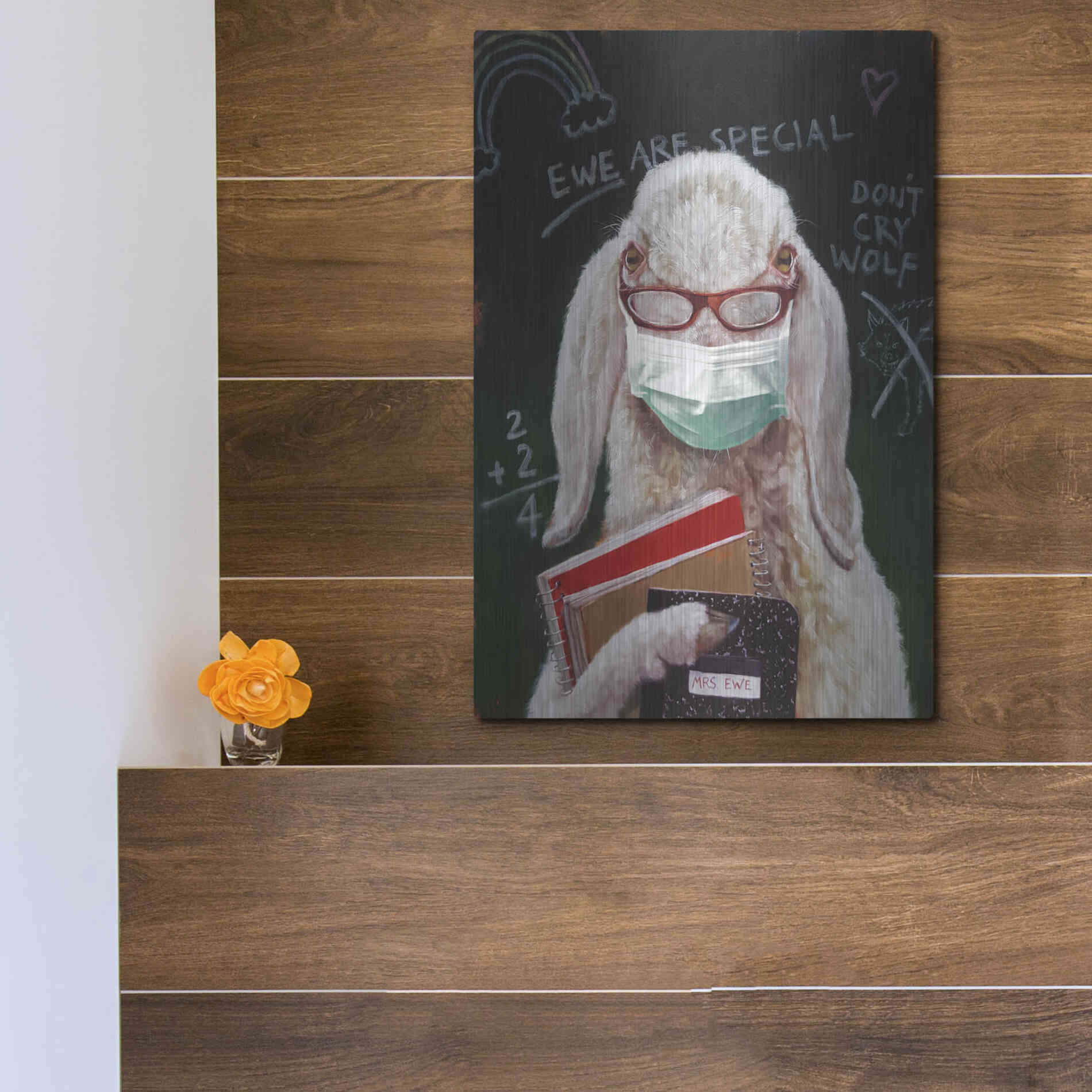 Luxe Metal Art 'Back To School - Teacher' by Lucia Heffernan, Metal Wall Art,12x16