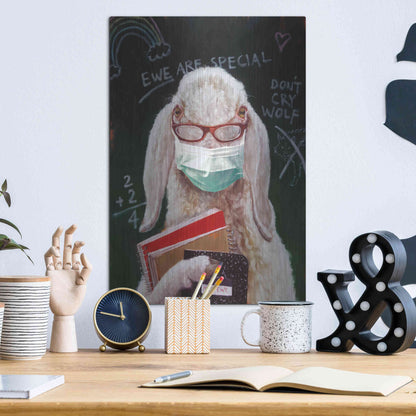 Luxe Metal Art 'Back To School - Teacher' by Lucia Heffernan, Metal Wall Art,12x16