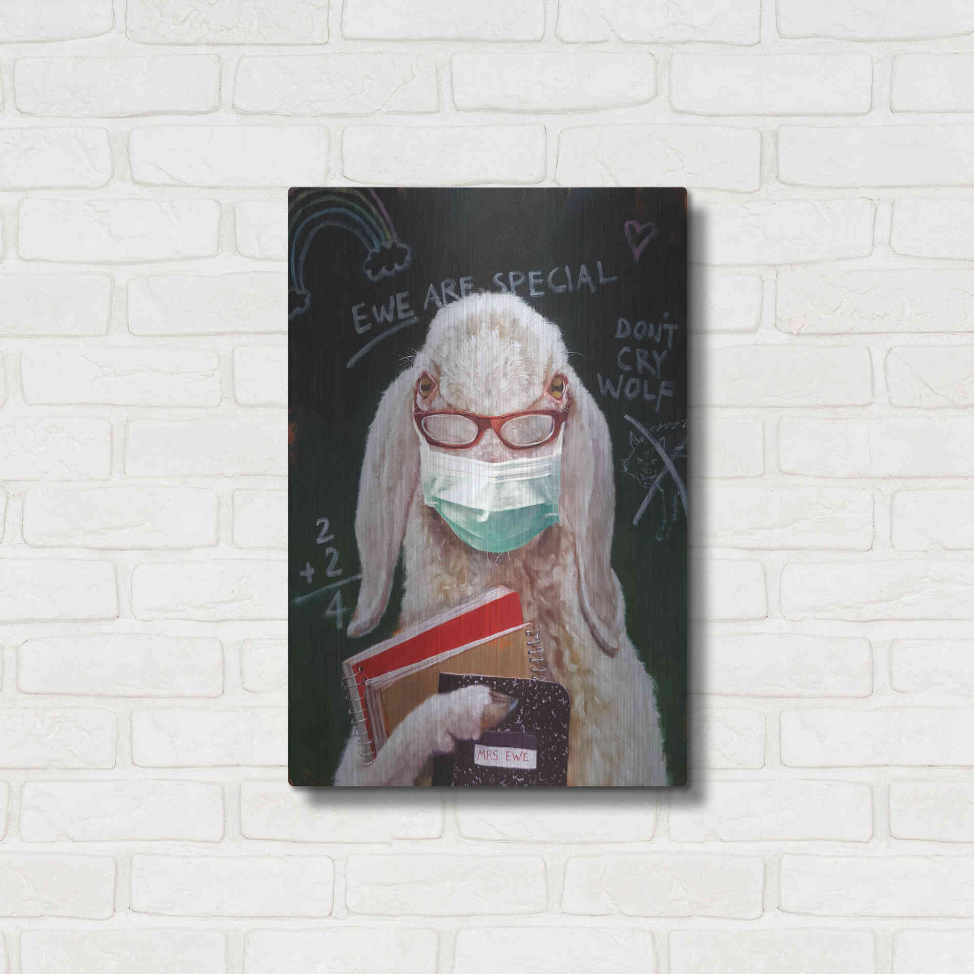 Luxe Metal Art 'Back To School - Teacher' by Lucia Heffernan, Metal Wall Art,16x24