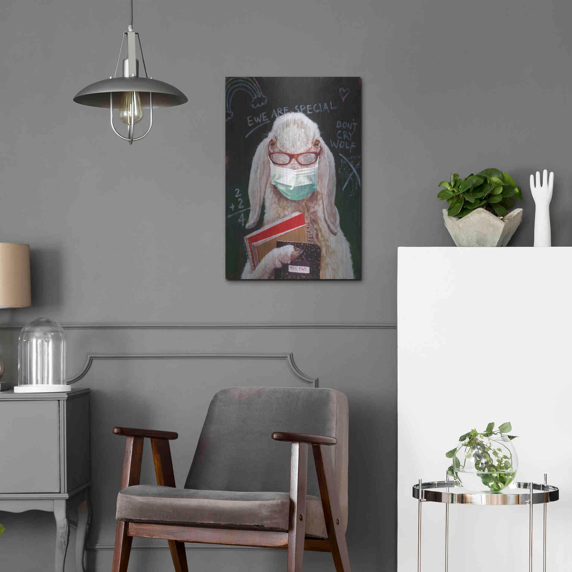 Luxe Metal Art 'Back To School - Teacher' by Lucia Heffernan, Metal Wall Art,16x24