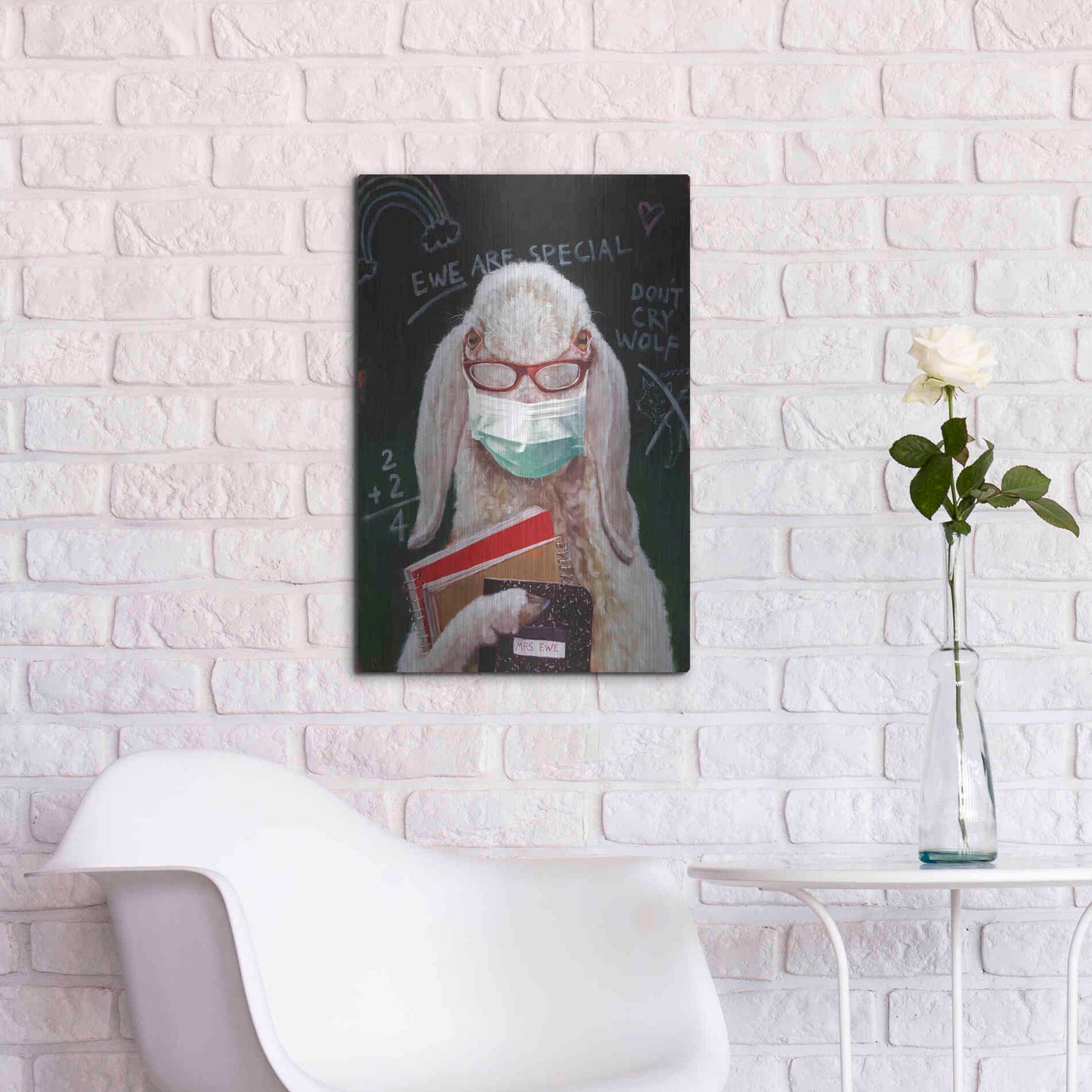 Luxe Metal Art 'Back To School - Teacher' by Lucia Heffernan, Metal Wall Art,16x24