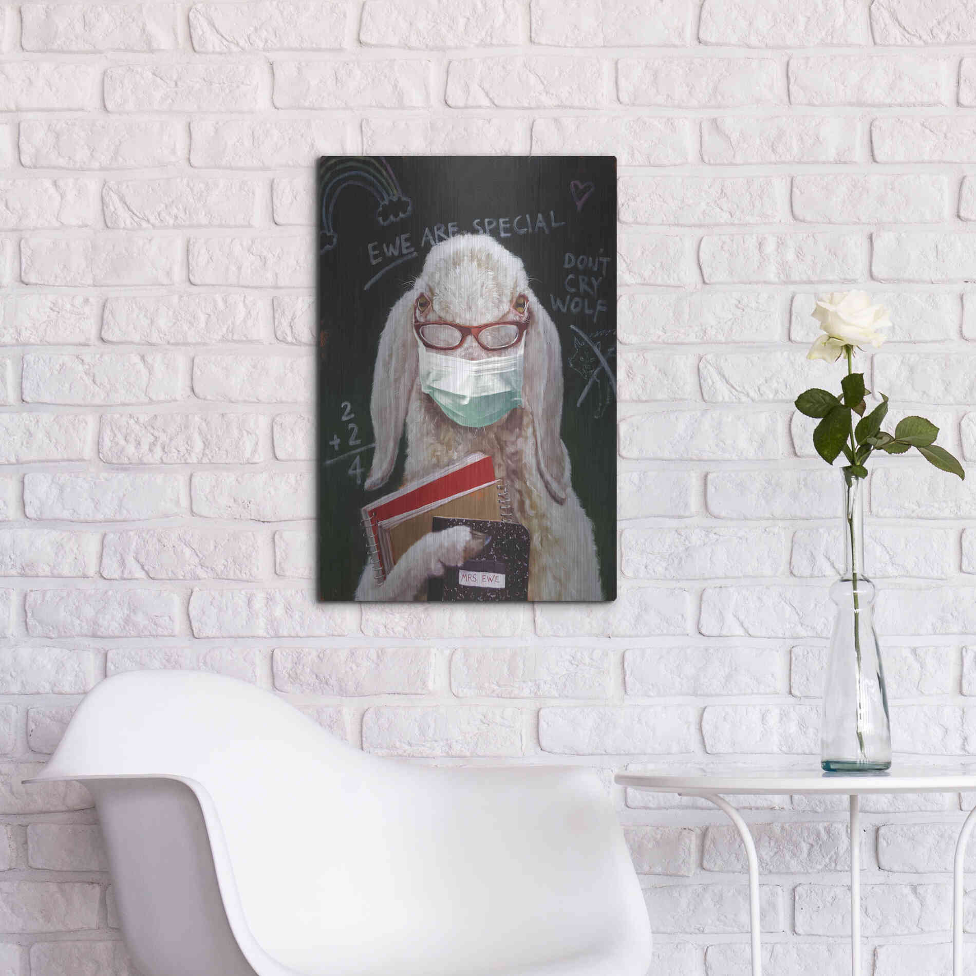 Luxe Metal Art 'Back To School - Teacher' by Lucia Heffernan, Metal Wall Art,16x24