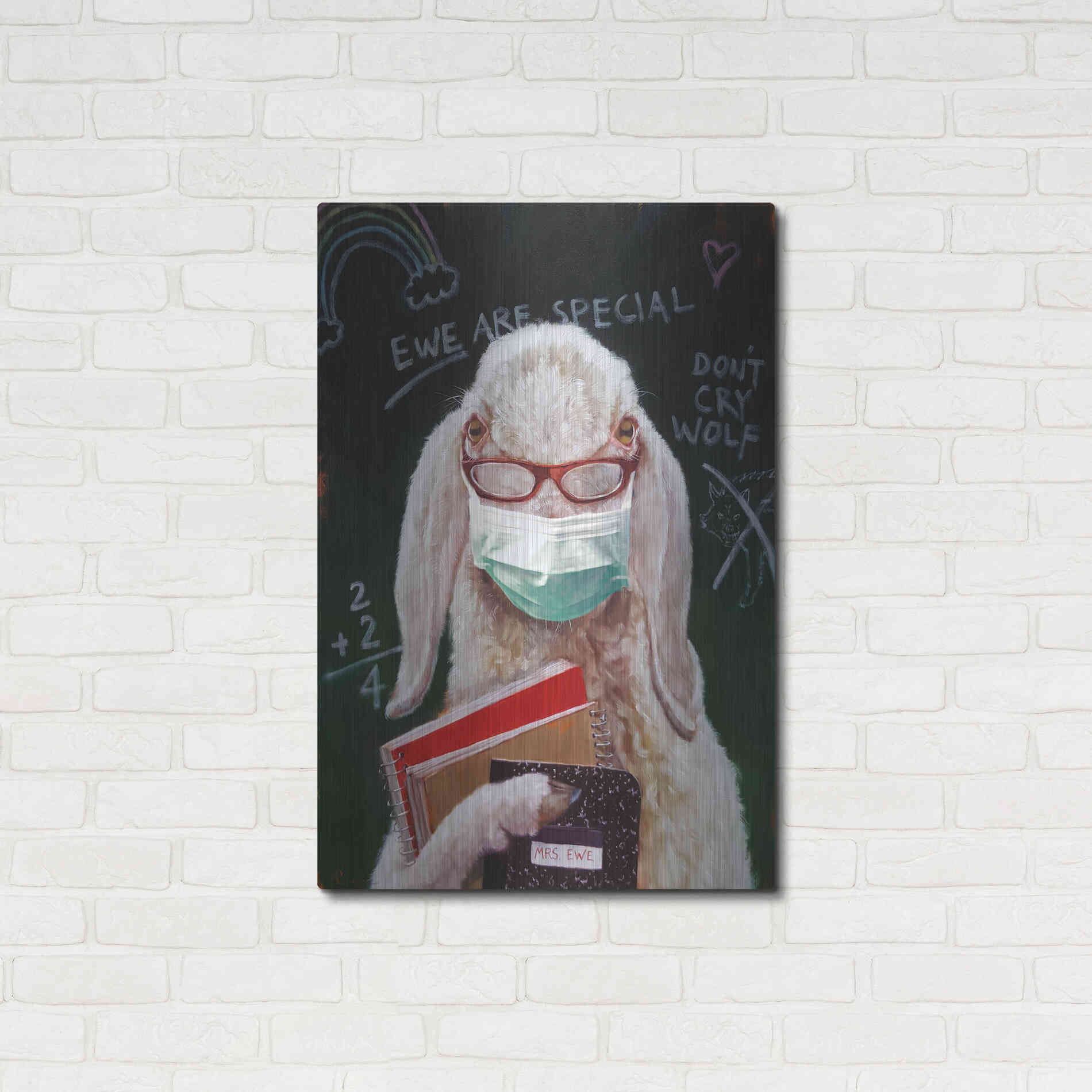 Luxe Metal Art 'Back To School - Teacher' by Lucia Heffernan, Metal Wall Art,24x36