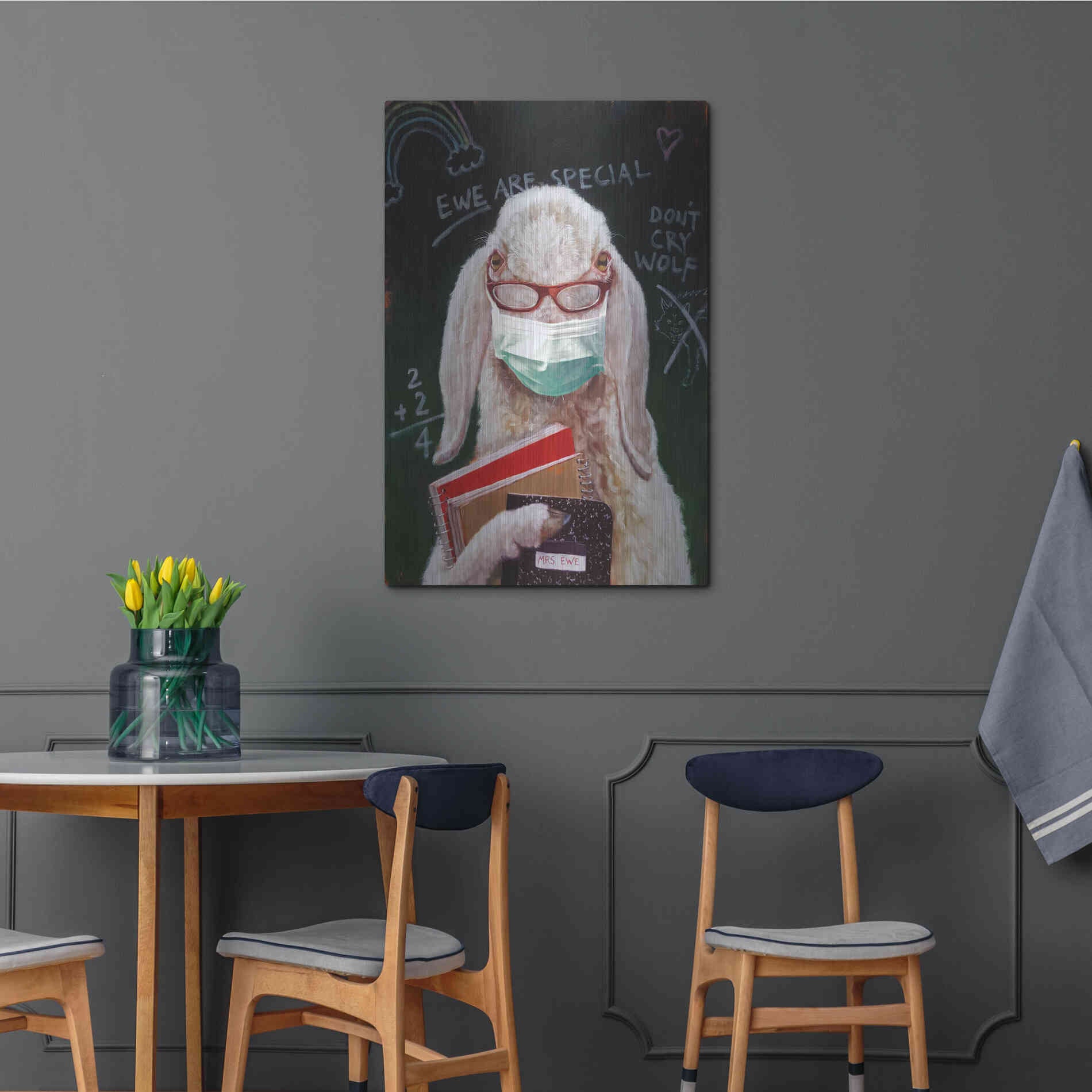 Luxe Metal Art 'Back To School - Teacher' by Lucia Heffernan, Metal Wall Art,24x36