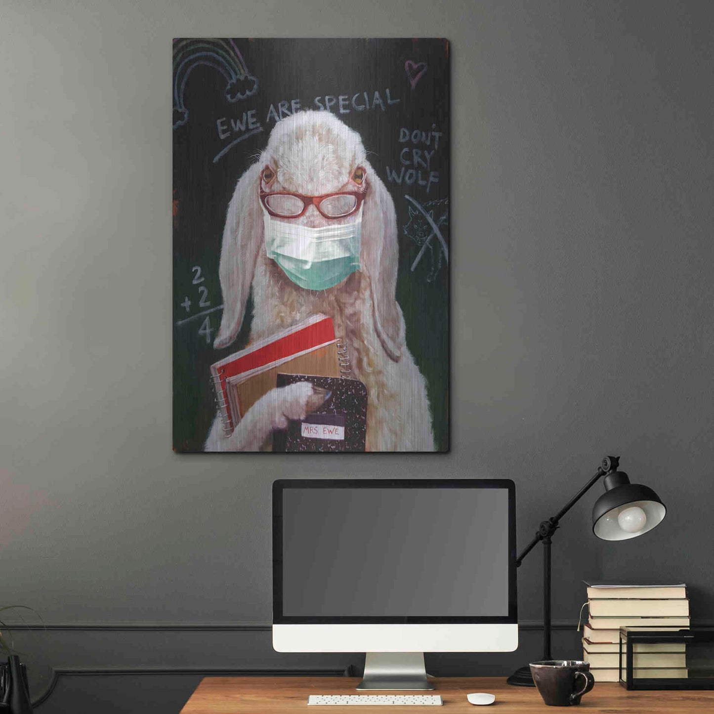 Luxe Metal Art 'Back To School - Teacher' by Lucia Heffernan, Metal Wall Art,24x36